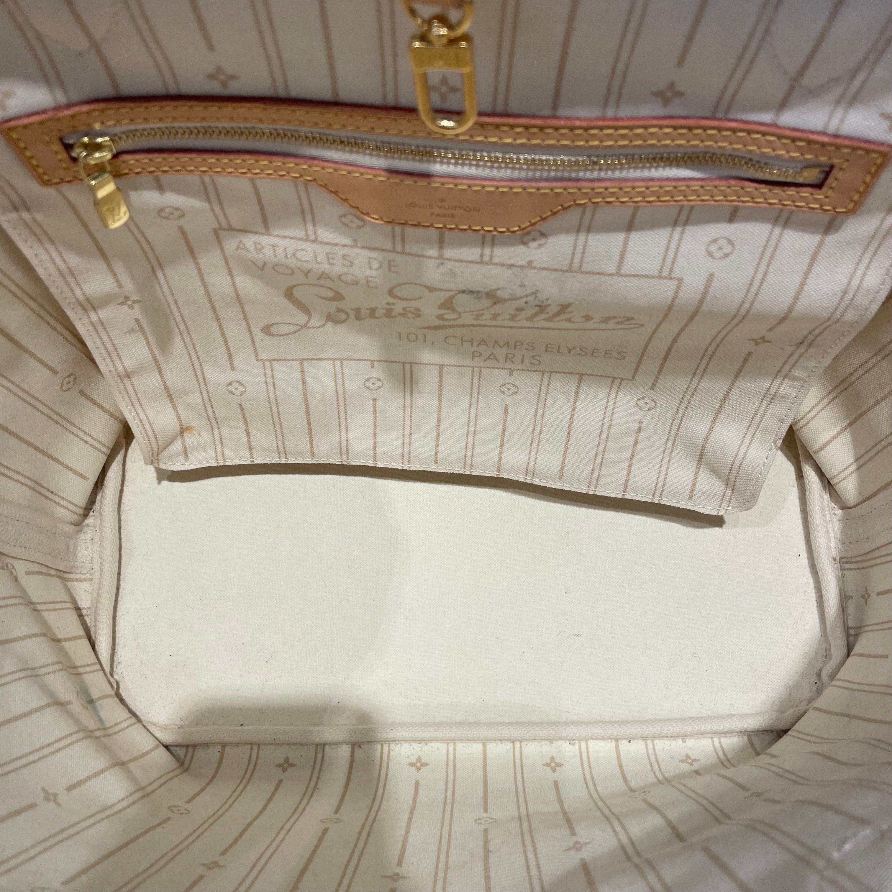 LOUIS VUITTON/Tote Bag/Monogram/Leather/WHT/NEVERFULL PM DAMIER view 4