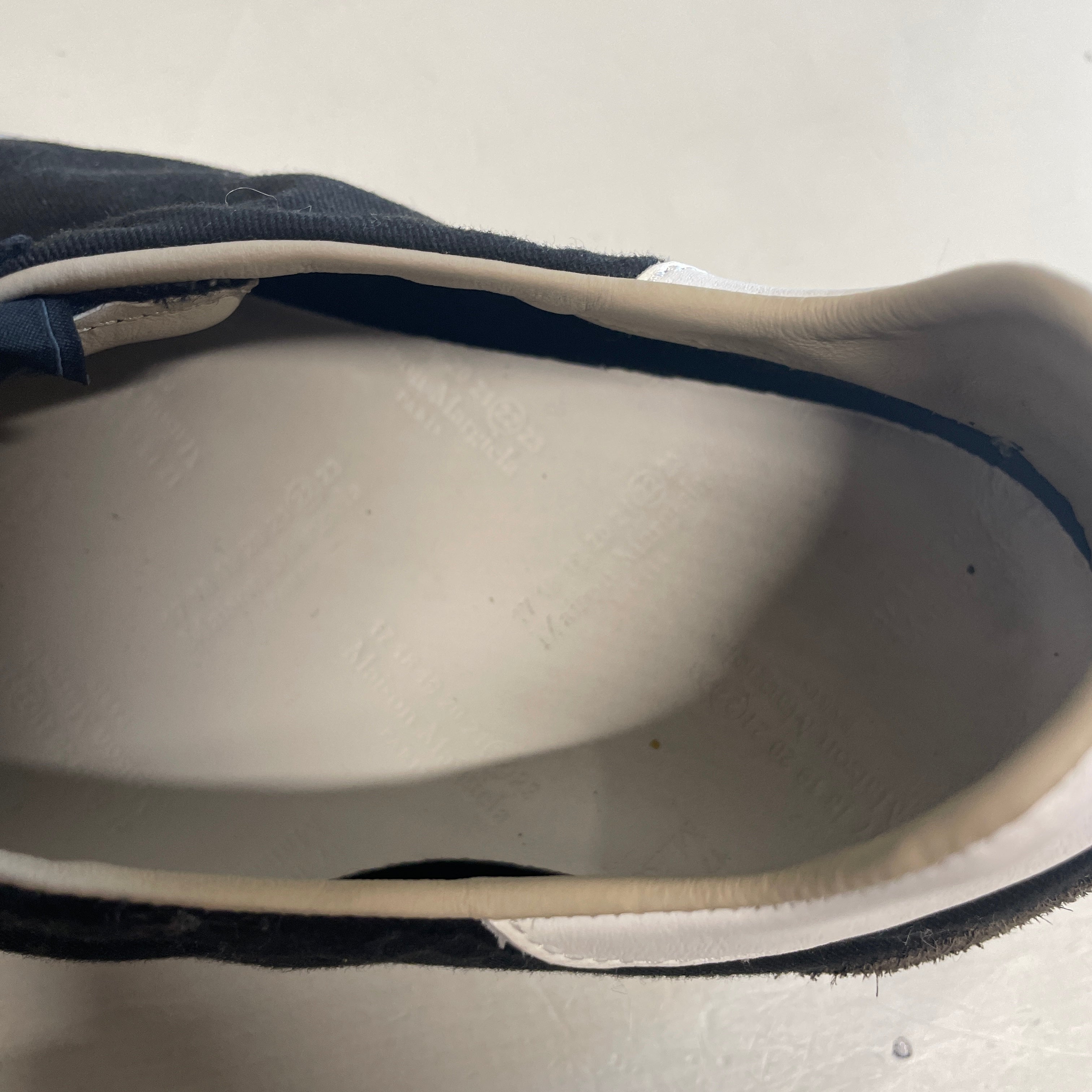 Maison Margiela/Low-Sneakers/US 12/Cotton/BLK/blk trainers/wht leather view 4