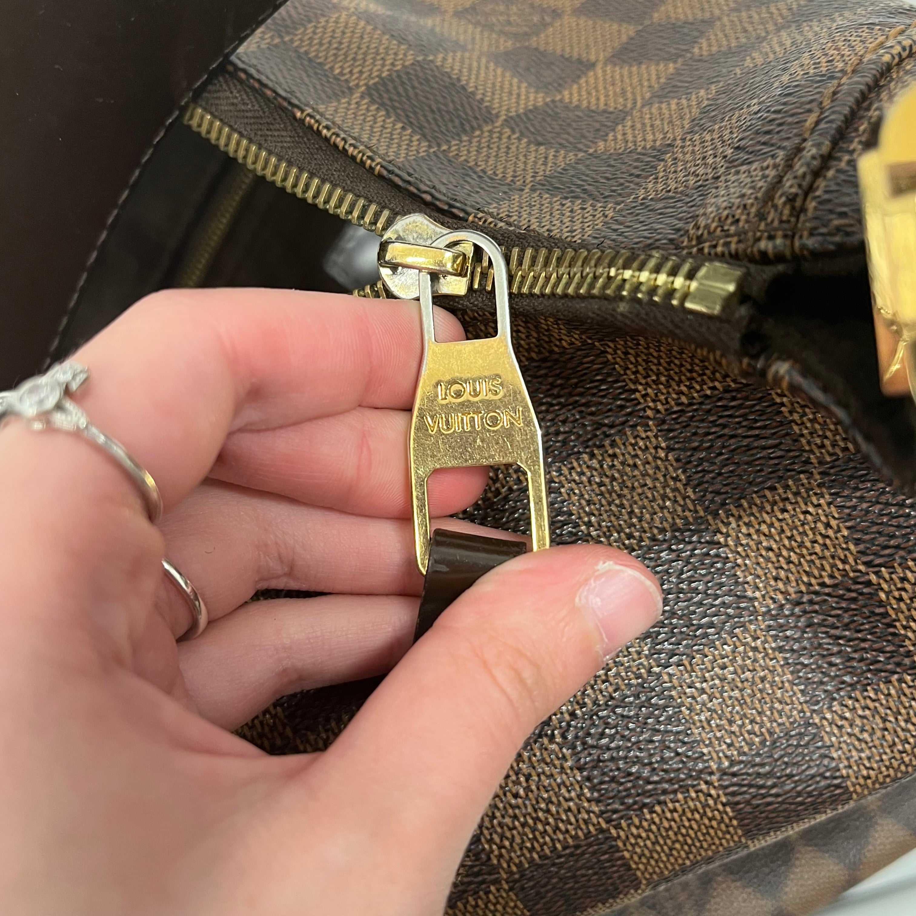 LOUIS VUITTON/Hand Bag/Plaid/Leather/BRW/Damier Ebene Portobello view 11