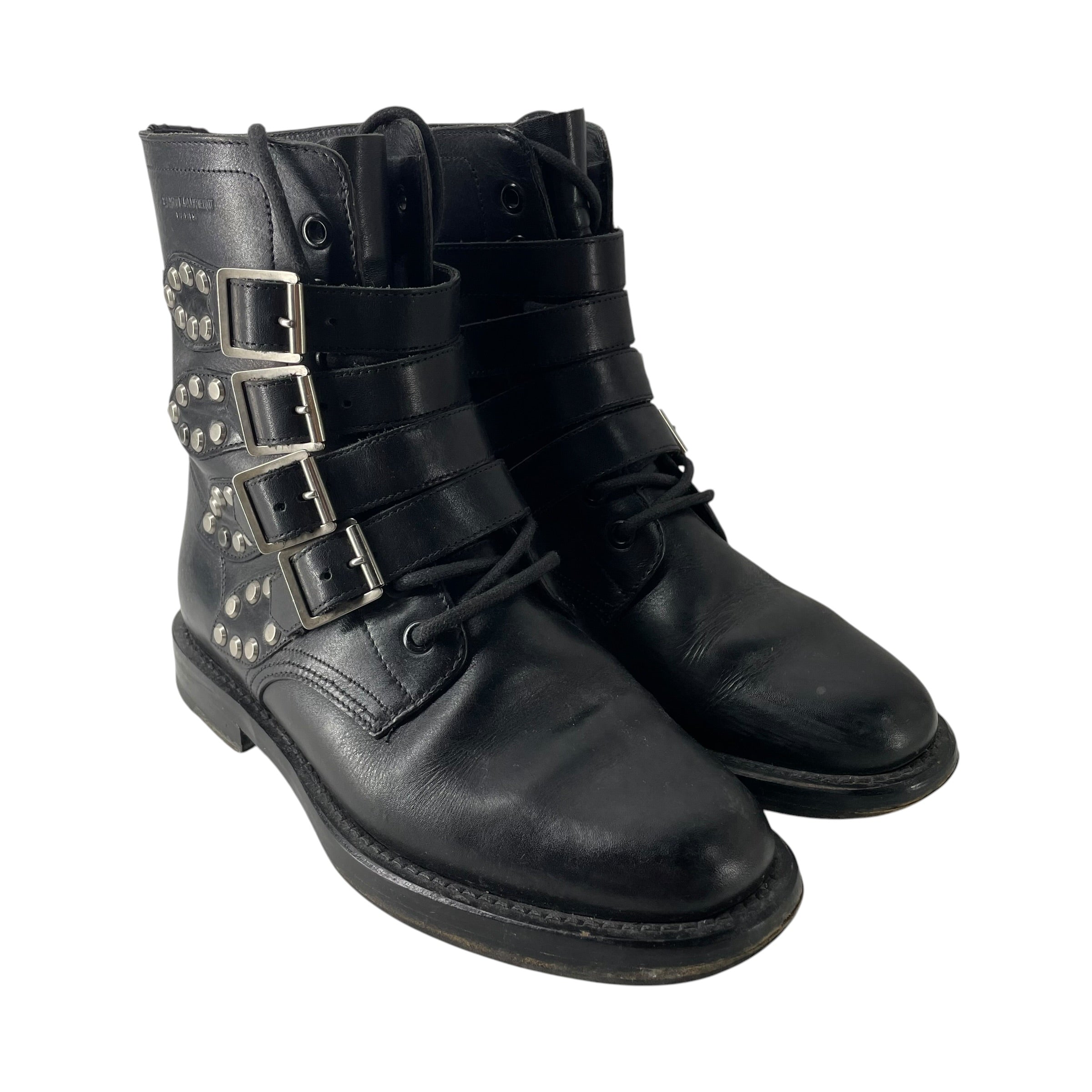 SAINT LAURENT/Boots/EU 37.5/Leather/BLK/RANGER STUDDED/SN335112 view 1