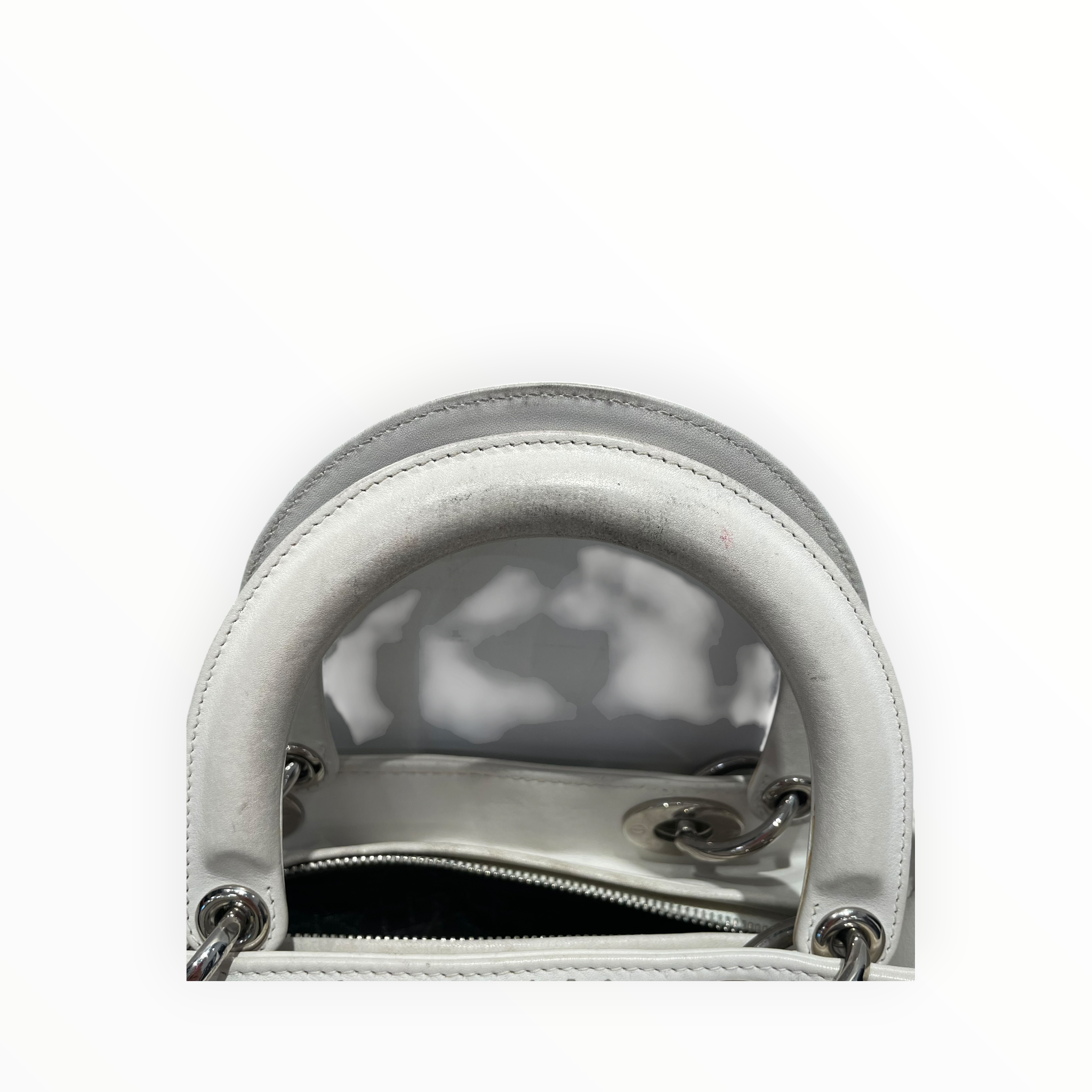 Christian Dior/Hand Bag/Leather/WHT/Cannage Lady Dior view 7