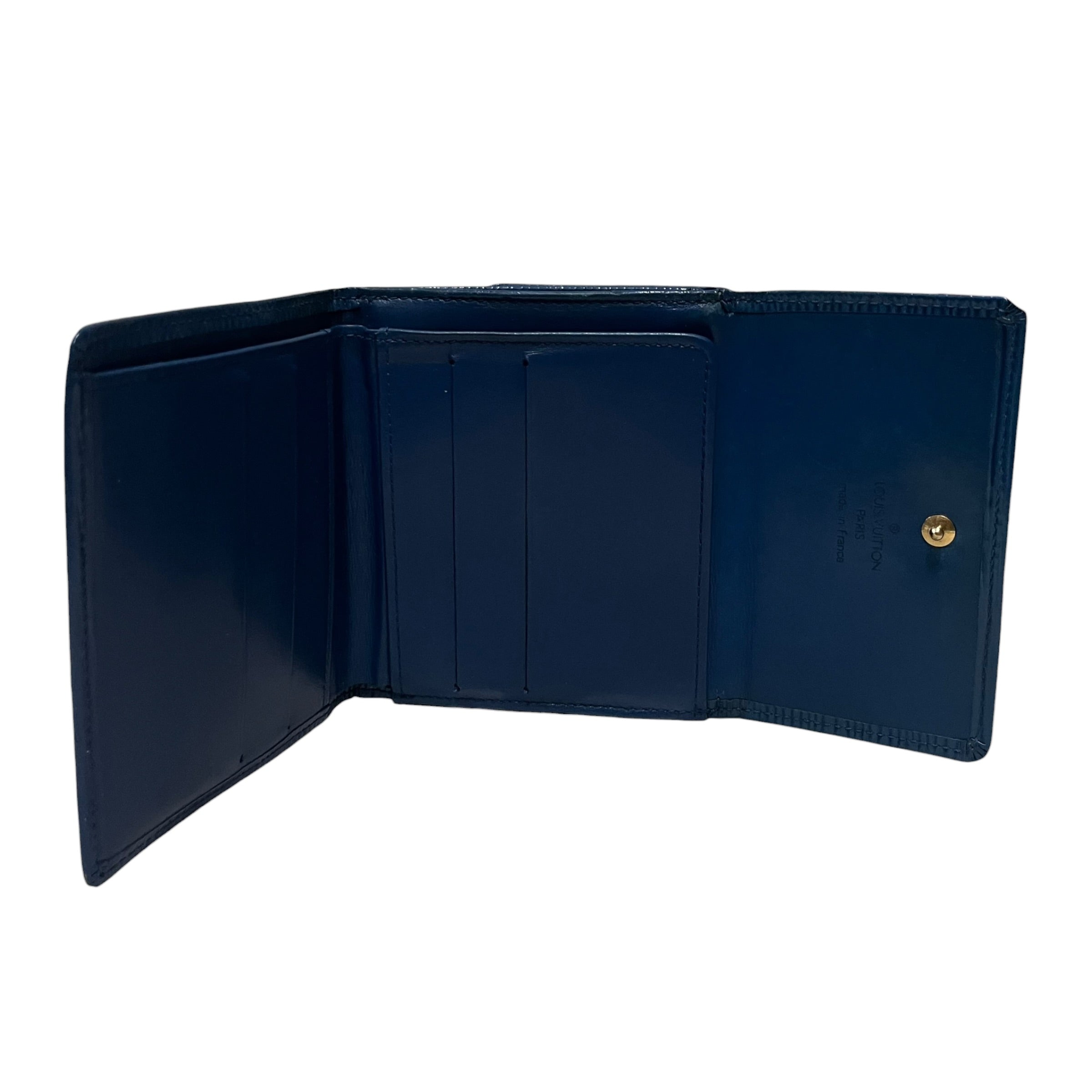 LOUIS VUITTON/Trifold Wallet/Leather/BLU/trifiold epi view 3