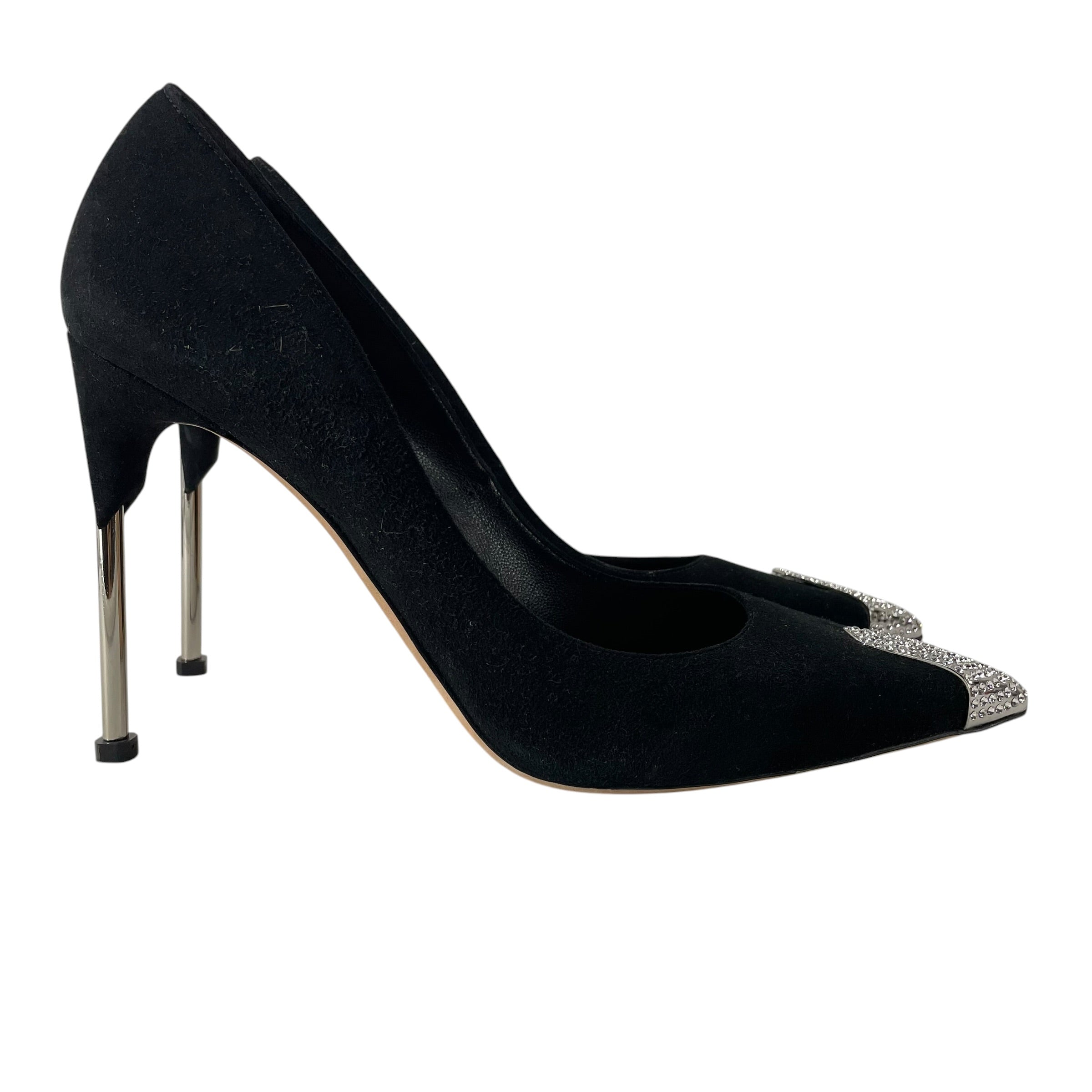 Alexander McQueen/Heels/EU 41/Suede/BLK/SPARKLOE TOE view 2