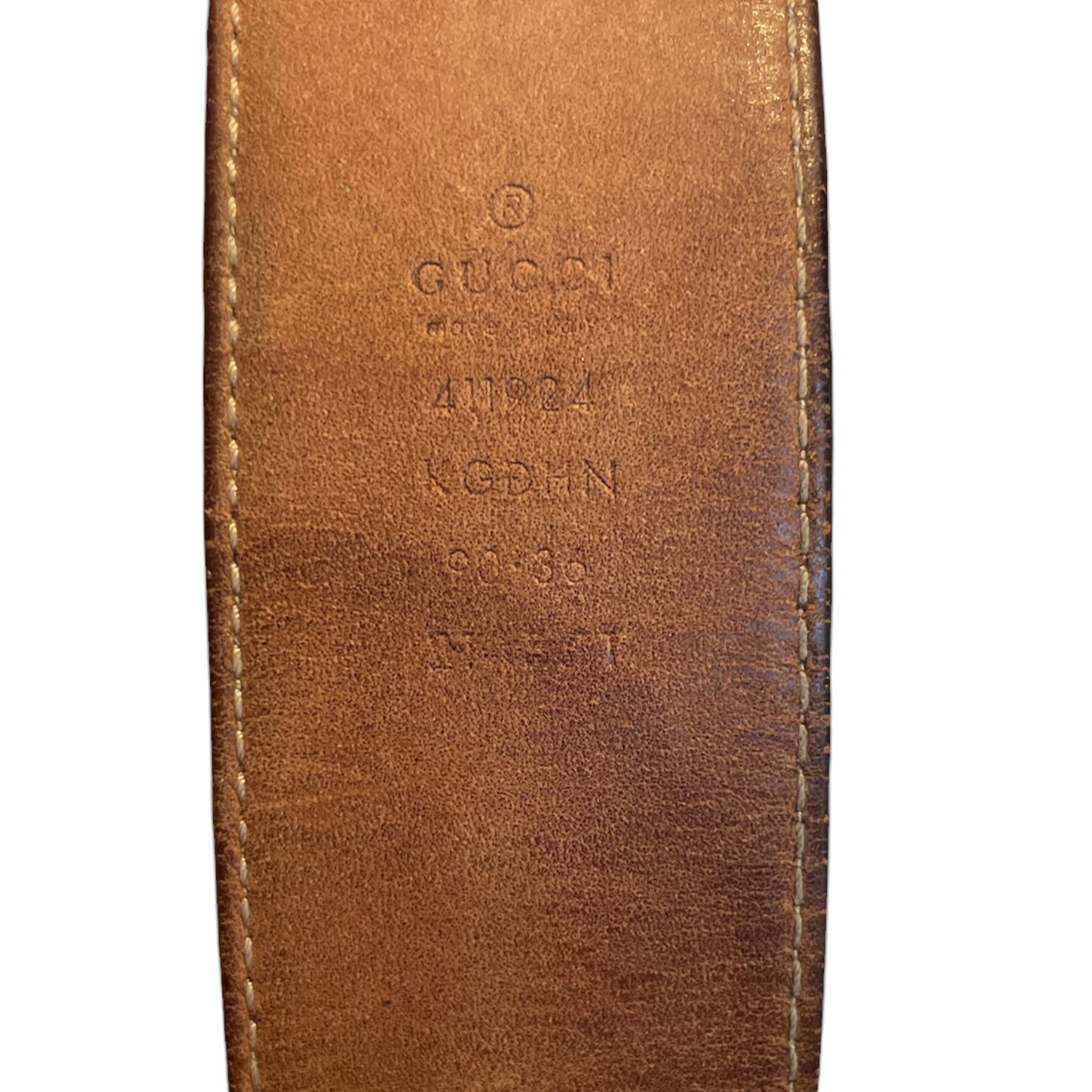 GUCCI/Belt/Monogram/Leather/KHK/M's/brwn insidfe leather/#411924 view 3