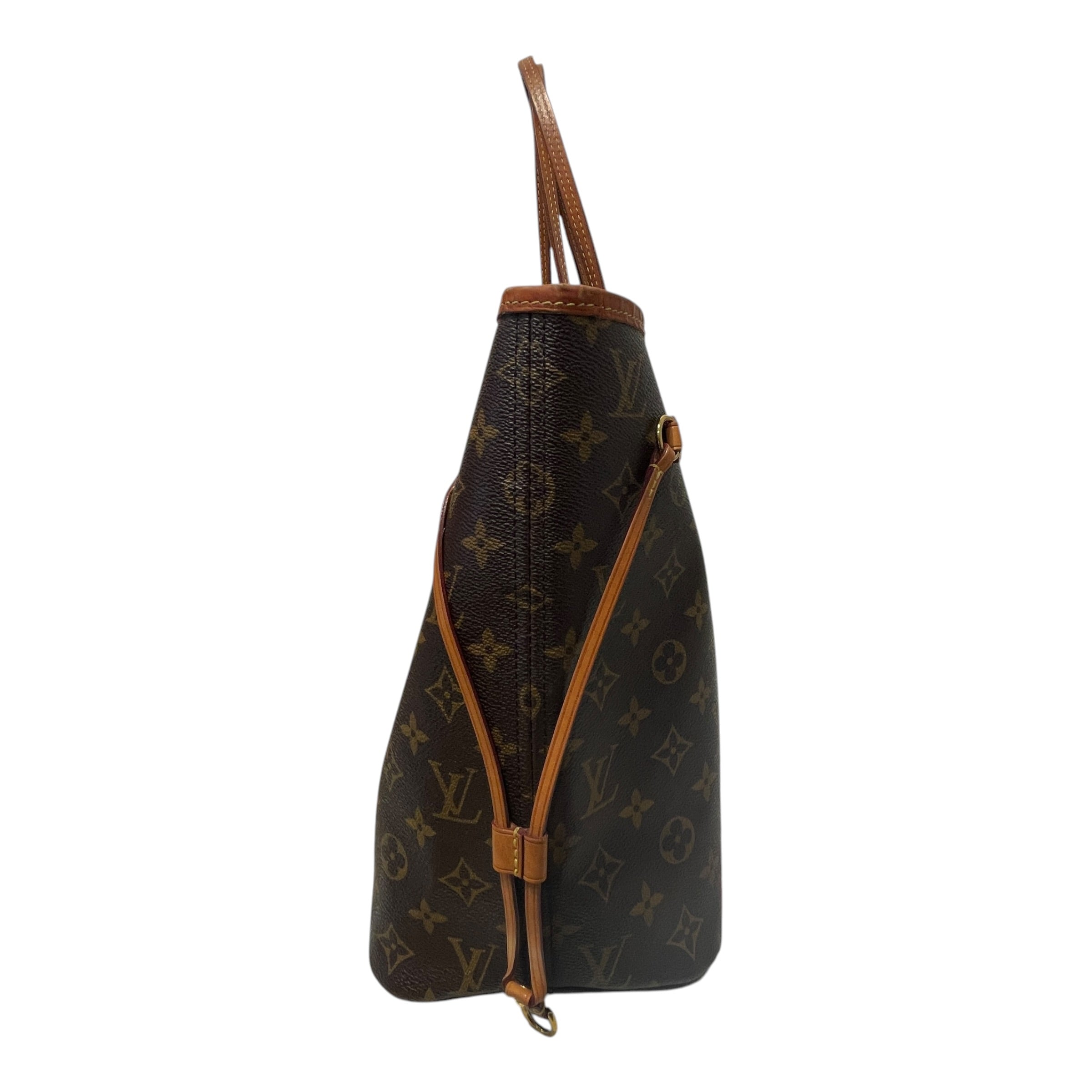 LOUIS VUITTON/Tote Bag/Monogram/Leather/BRW/Neverfull MM view 4