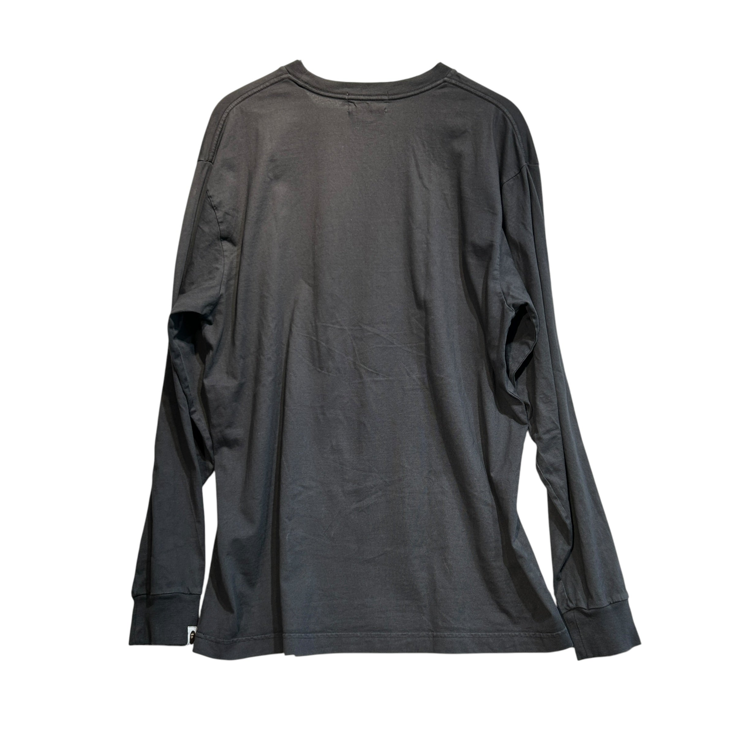 A BATHING APE/LS T-Shirt/L/Cotton/BLK/Graphic/Hazy Bape Head view 2