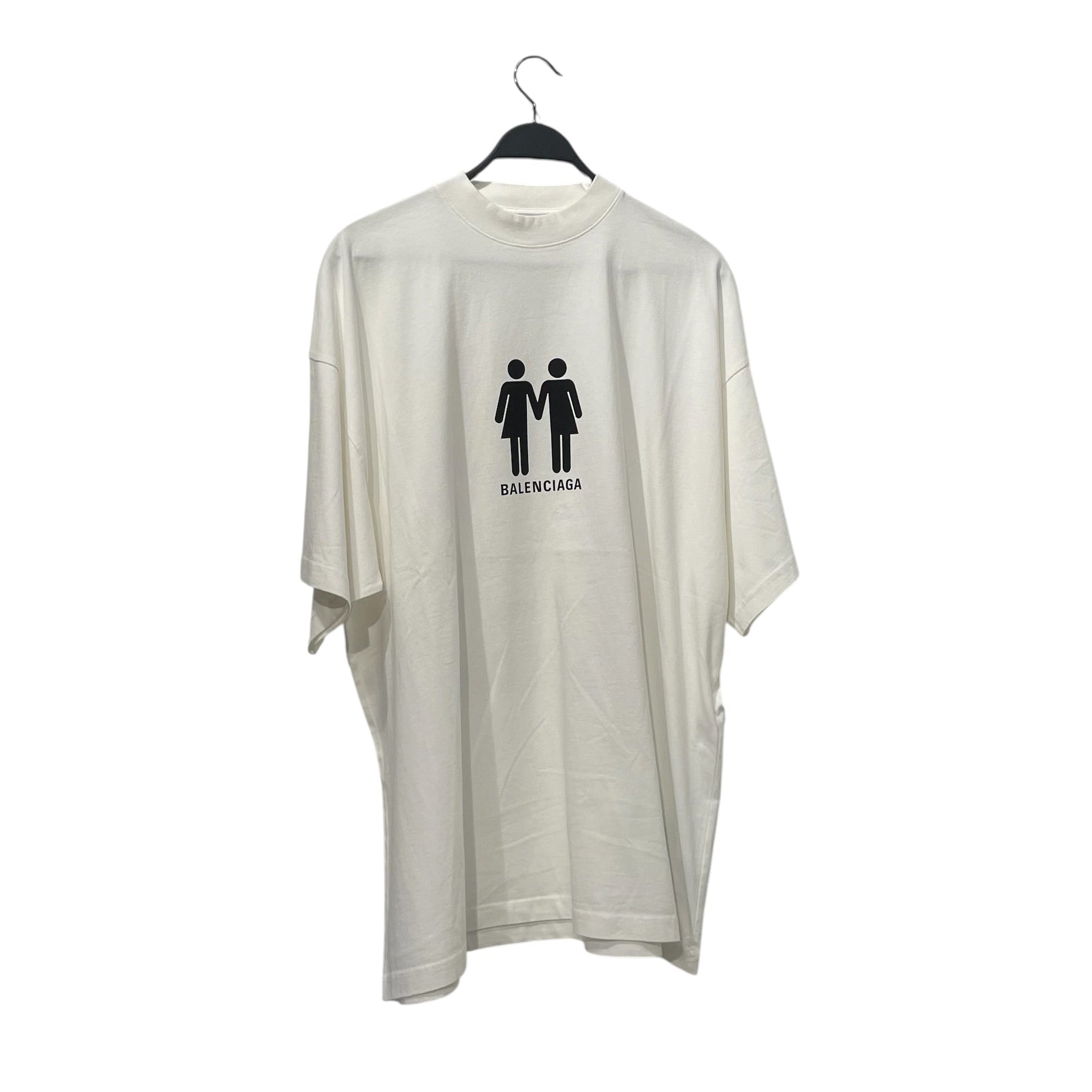 BALENCIAGA/T-Shirt/3/Cotton/WHT/boy girl view 1