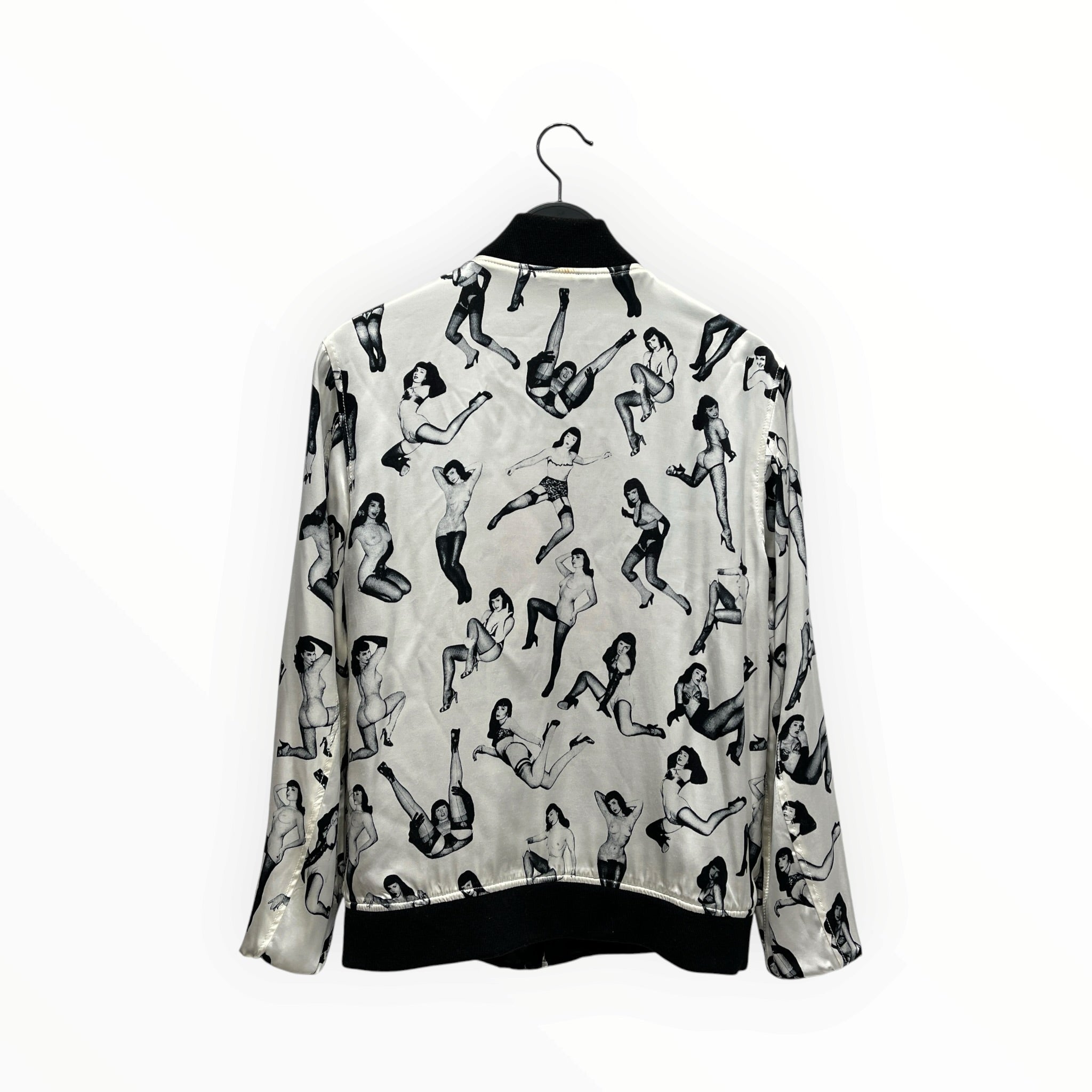 WACKO MARIA/Jacket/XL/Rayon/BLK/Graphic/Betty Page Revers Tiger Bomber view 2
