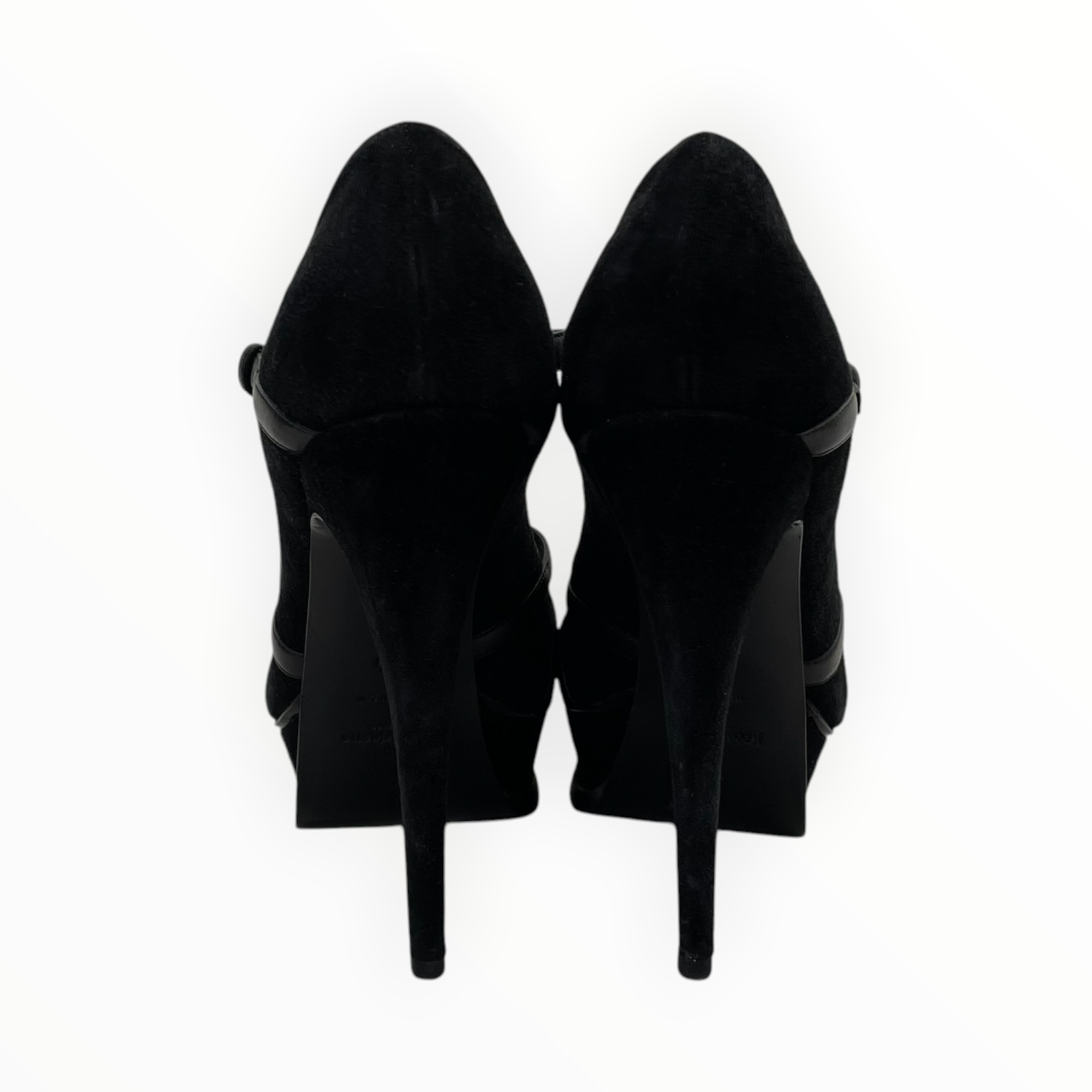 YVES SAINT LAURENT/Heels/US 7.5/Leather/BLK/Ankle Strap/Tribute Platform Pumps view 4