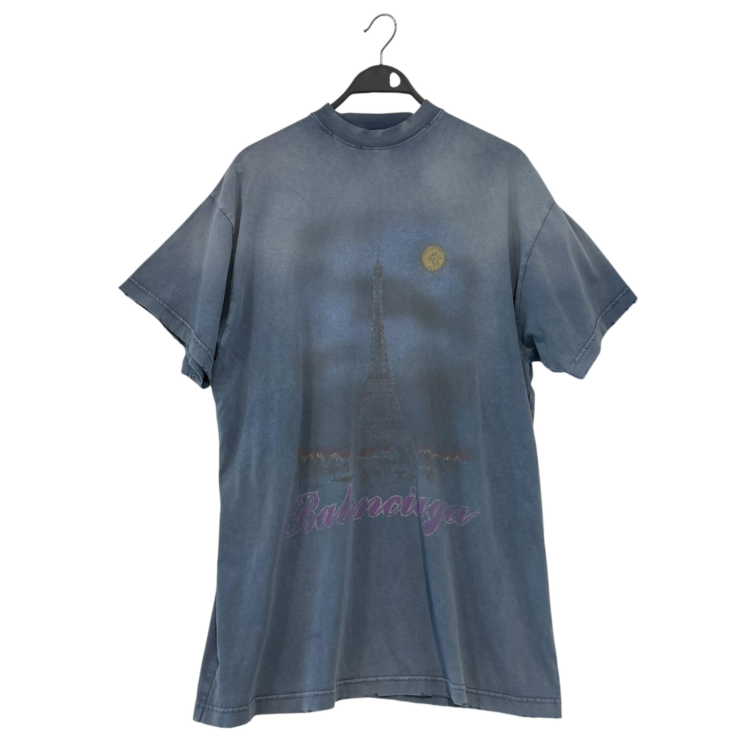 BALENCIAGA/T-Shirt/LG/Cotton/BLU/Eiffel Tower view 1
