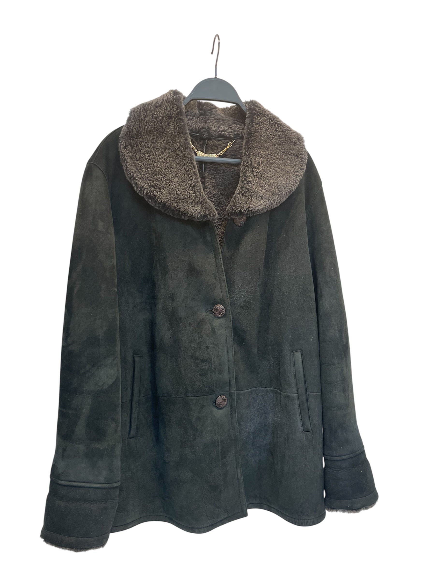 FONTELLI/Coat/66/Suede/BLK/LAMB SKIN FUR COLLAR/CUFFS view 1