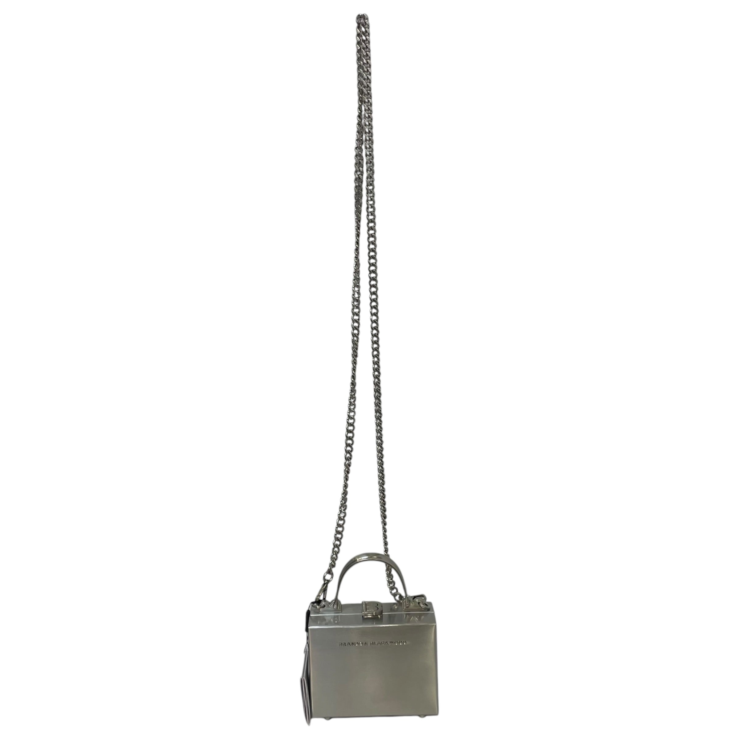BRANDON BLACKWOOD/Clutch Bag/SLV/metal box view 1