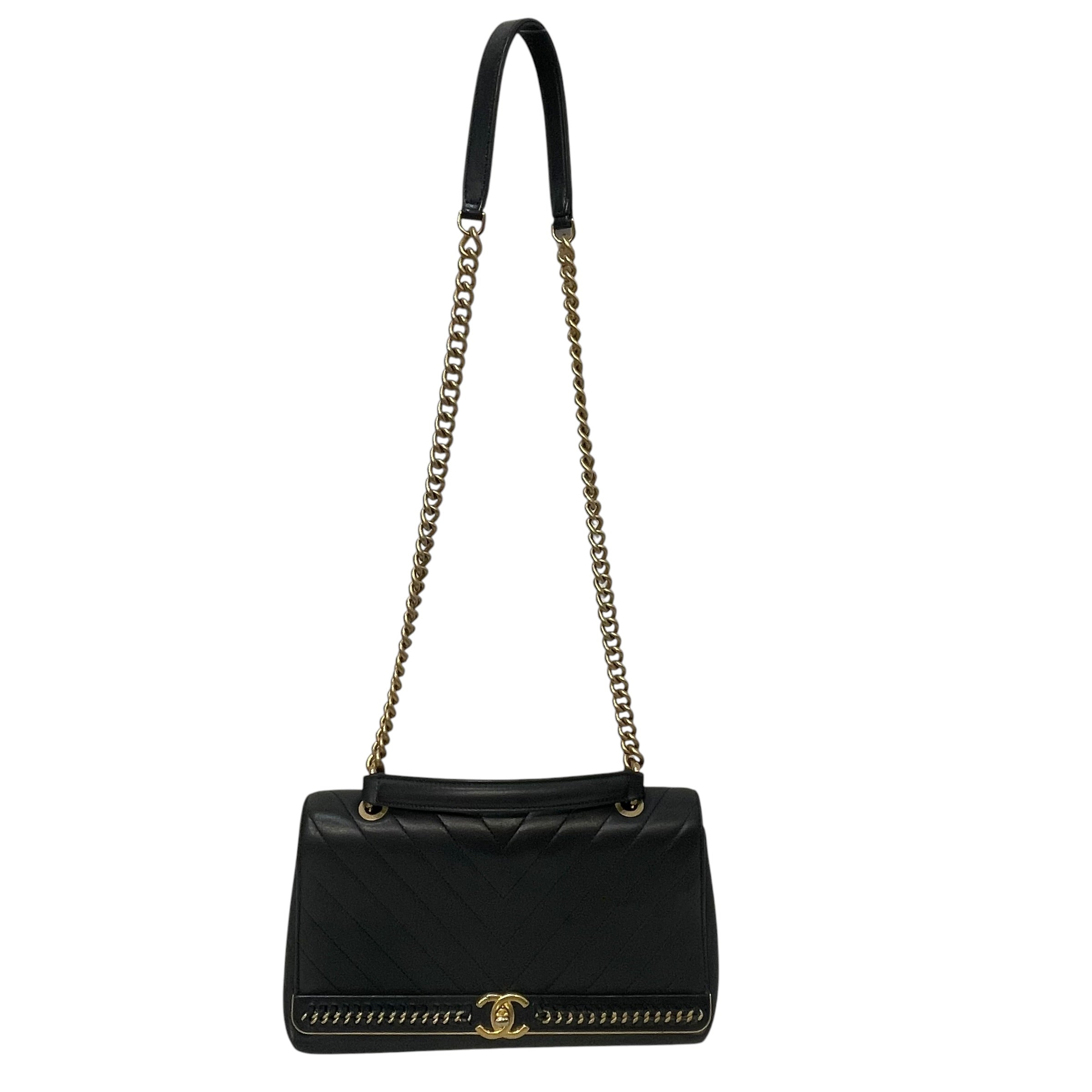 CHANEL/Hand Bag/Leather/BLU/sheepskin chevron flap bag view 1