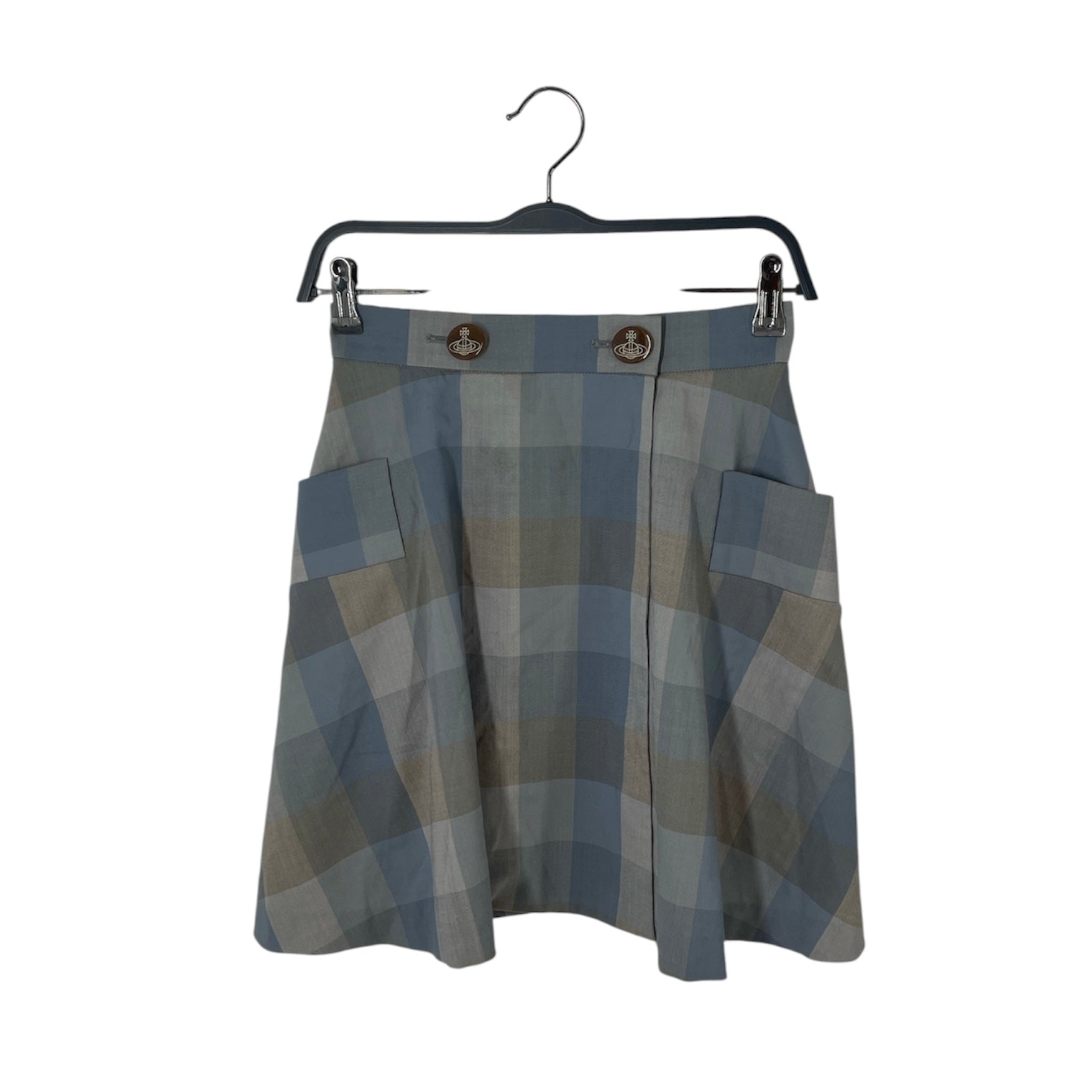 Vivienne Westwood RED LABEL/Skirt/2/Hombre Check/Cotton/GRY/Midi Length/BLU BRWN CHECK SKIRT view 1