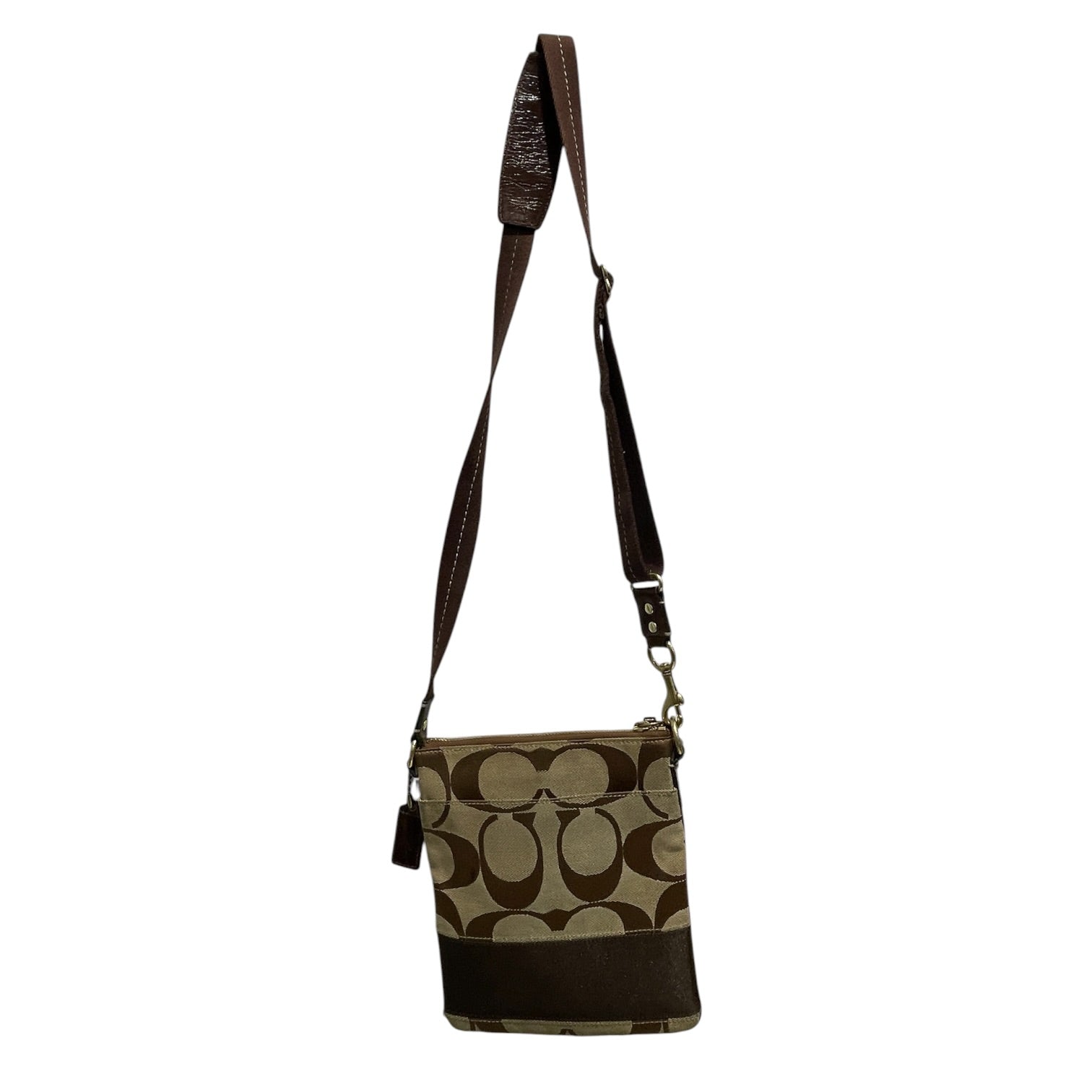 COACH/Cross Body Bag/Leather/BLK/BROWN C PRINT INTERIOR view 1