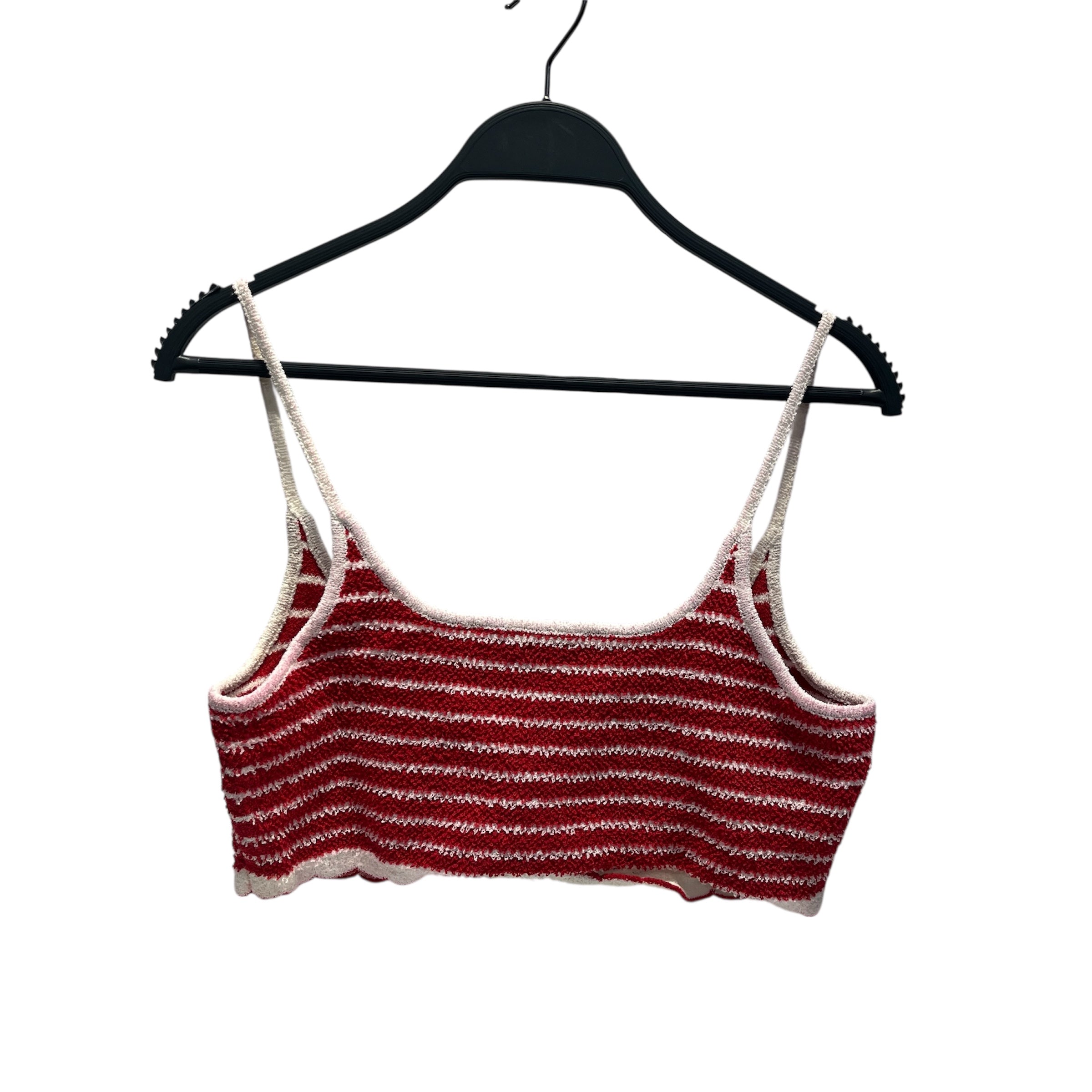 MIU MIU/Camisole/38/Stripe/Cotton/RED/Logo Tank view 2