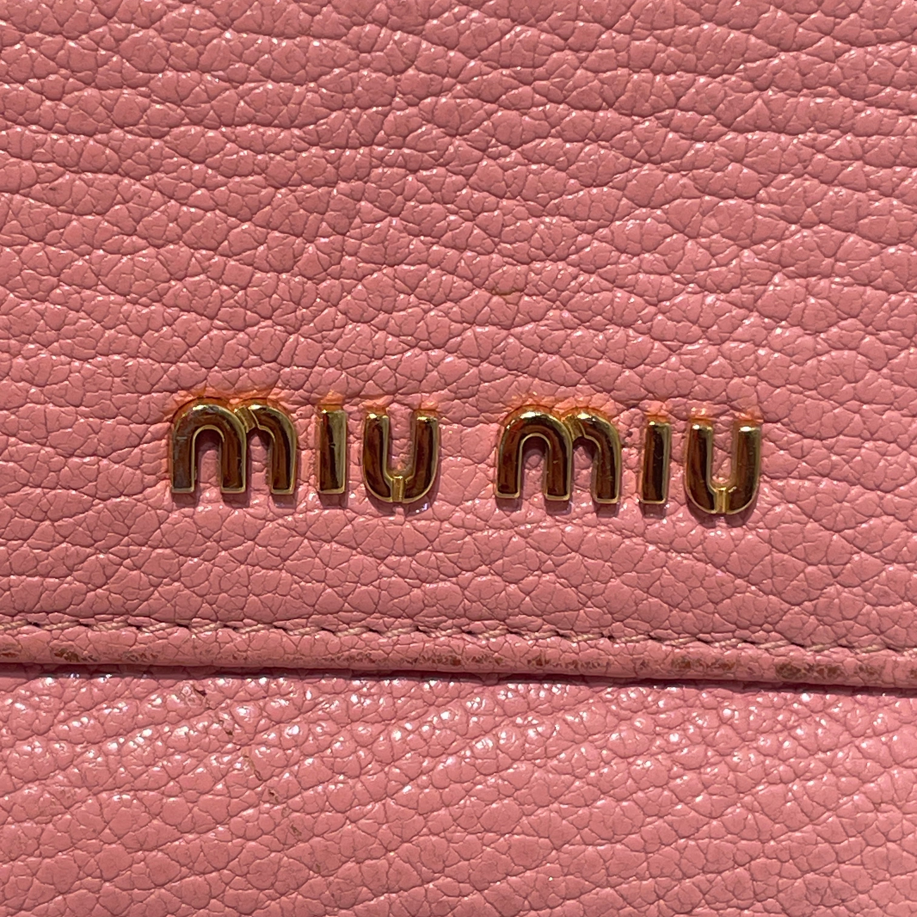 MIU MIU/Trifold Wallet/Leather/PNK/L's/Madras Tri Compact view 5