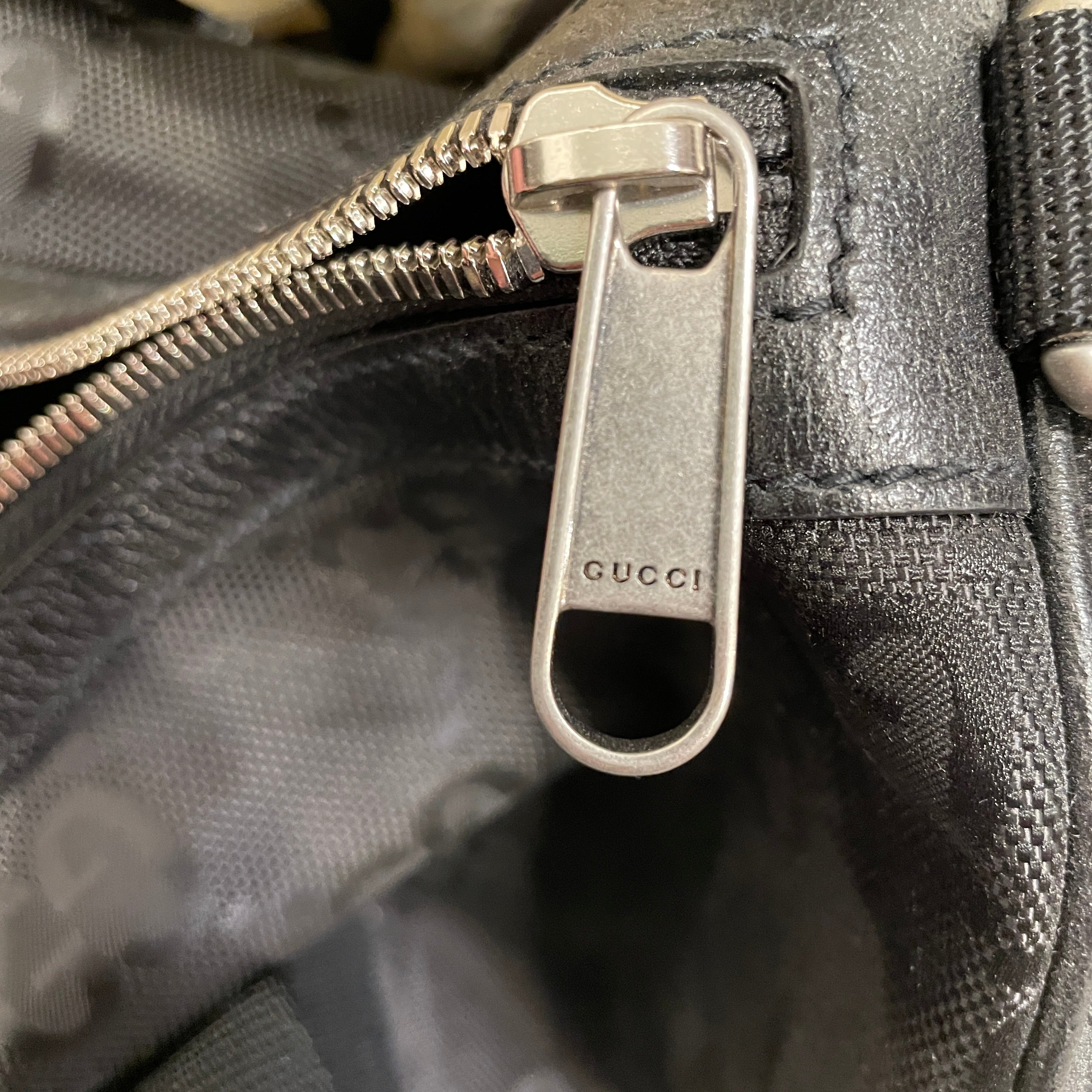 GUCCI/Luggage/Monogram/Polyester/BLK/MONO ZIP DUFFEL view 7