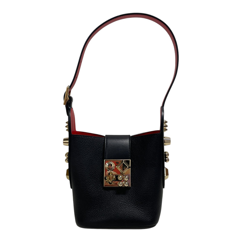 Christian Louboutin/Cross Body Bag/Leather/BLK/RED INSIDE SPIKEY HARDWEAR