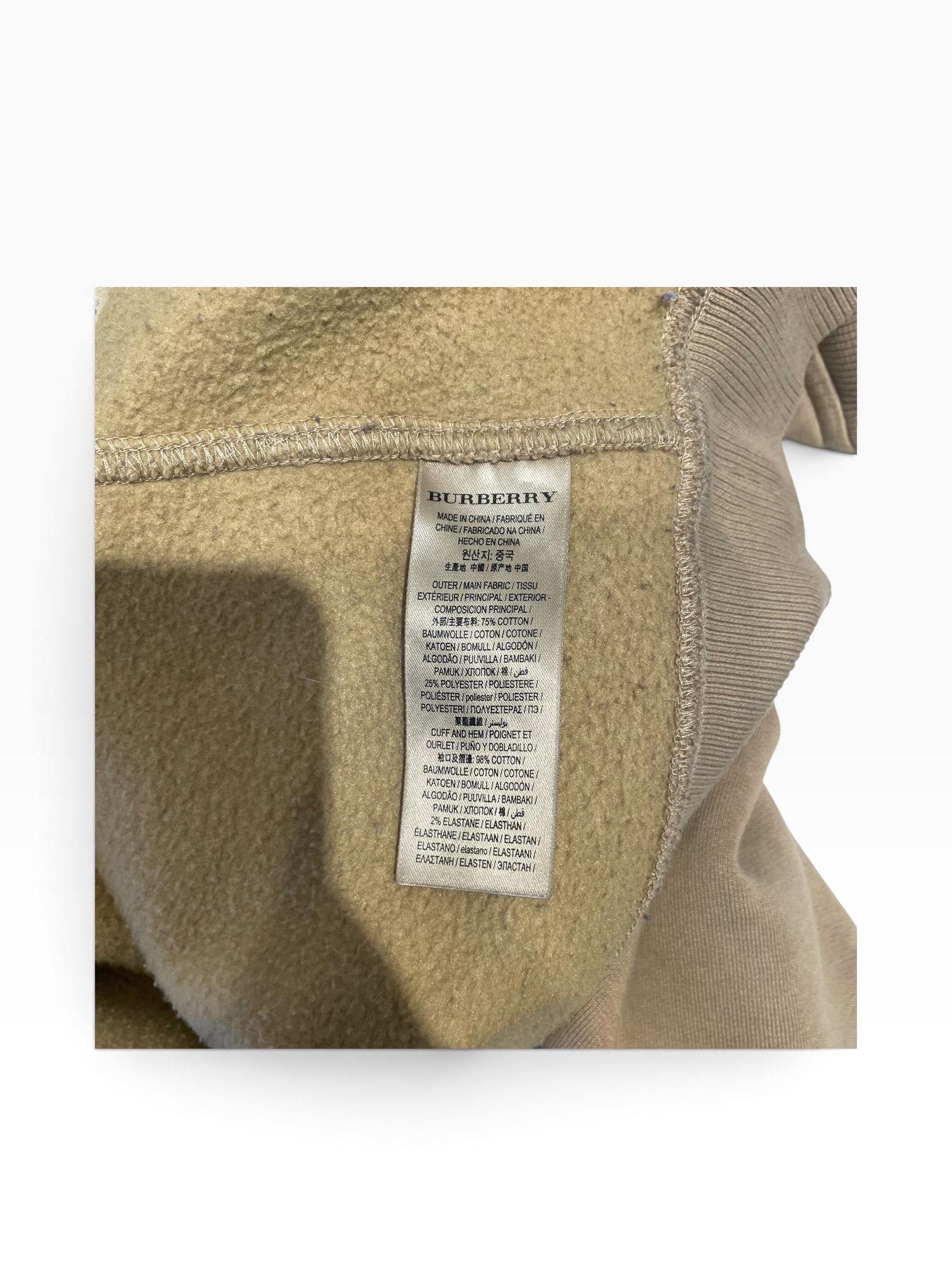 BURBERRY LONDON/Zip Up Hoodie/L/Cotton/BEG/Nova Check Inside view 4