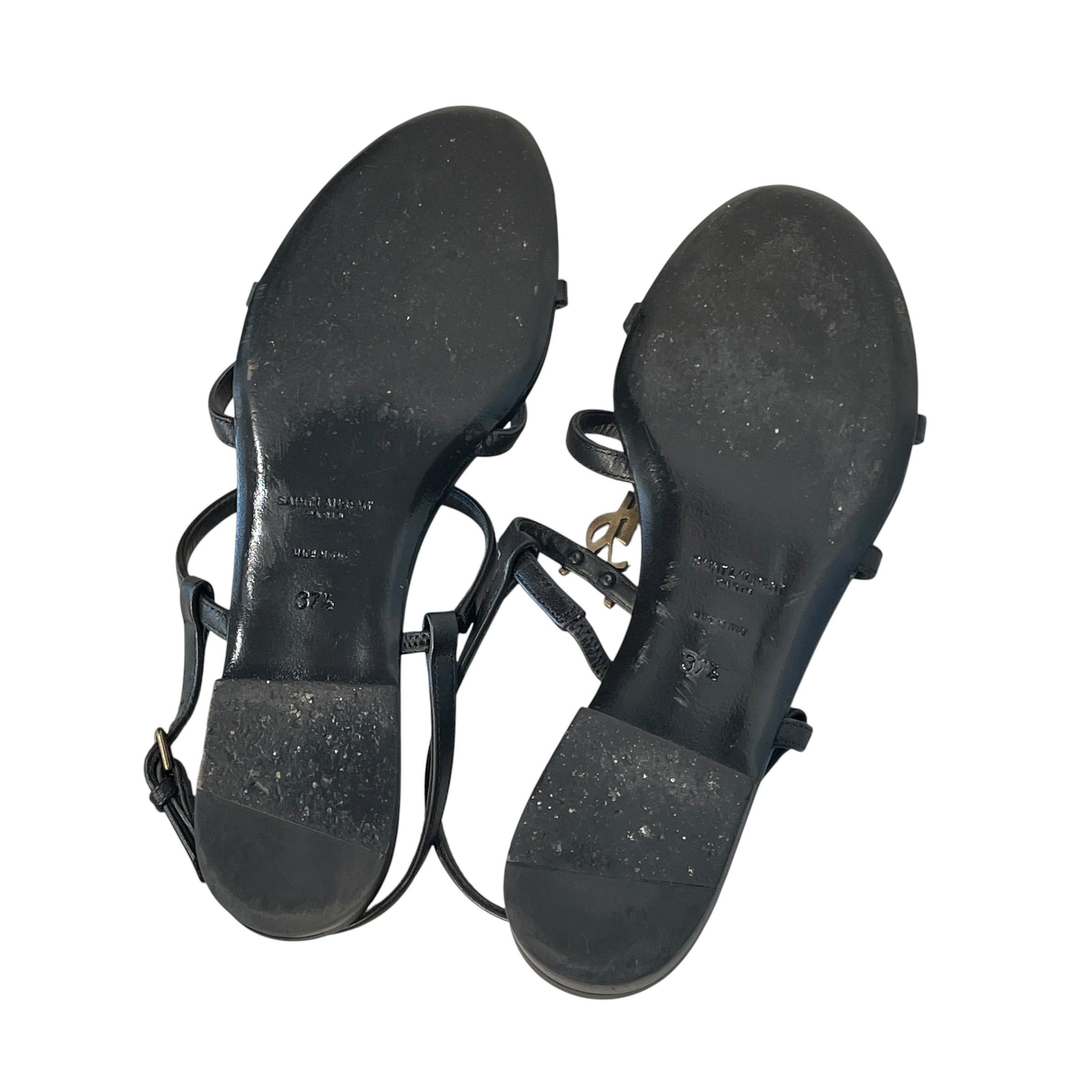 SAINT LAURENT/Sandals/EU 37.5/Leather/BLK/CASSANDRA SANDAL view 5