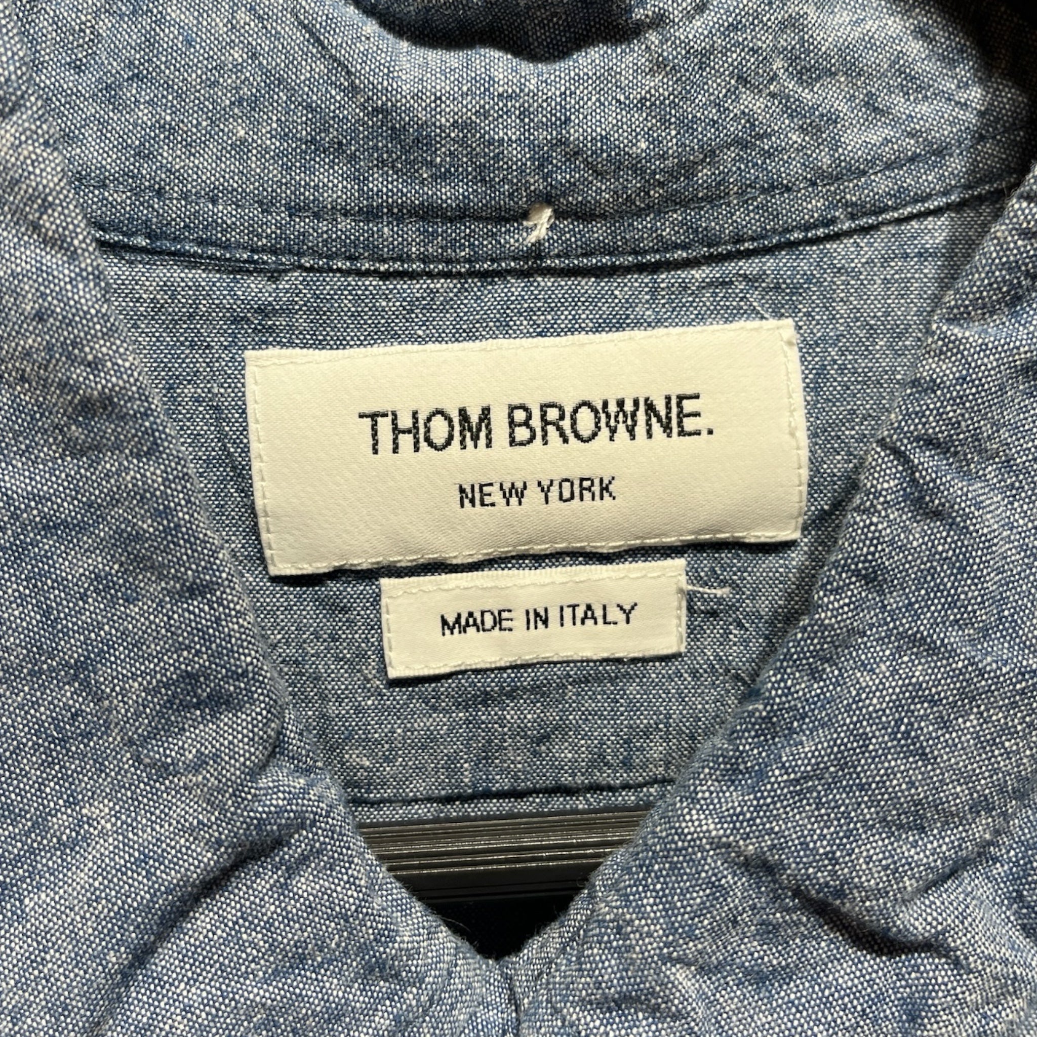 THOM BROWNE. NEW YORK/LS Shirt/4/Cotton/IDG/Arm Stripe view 3