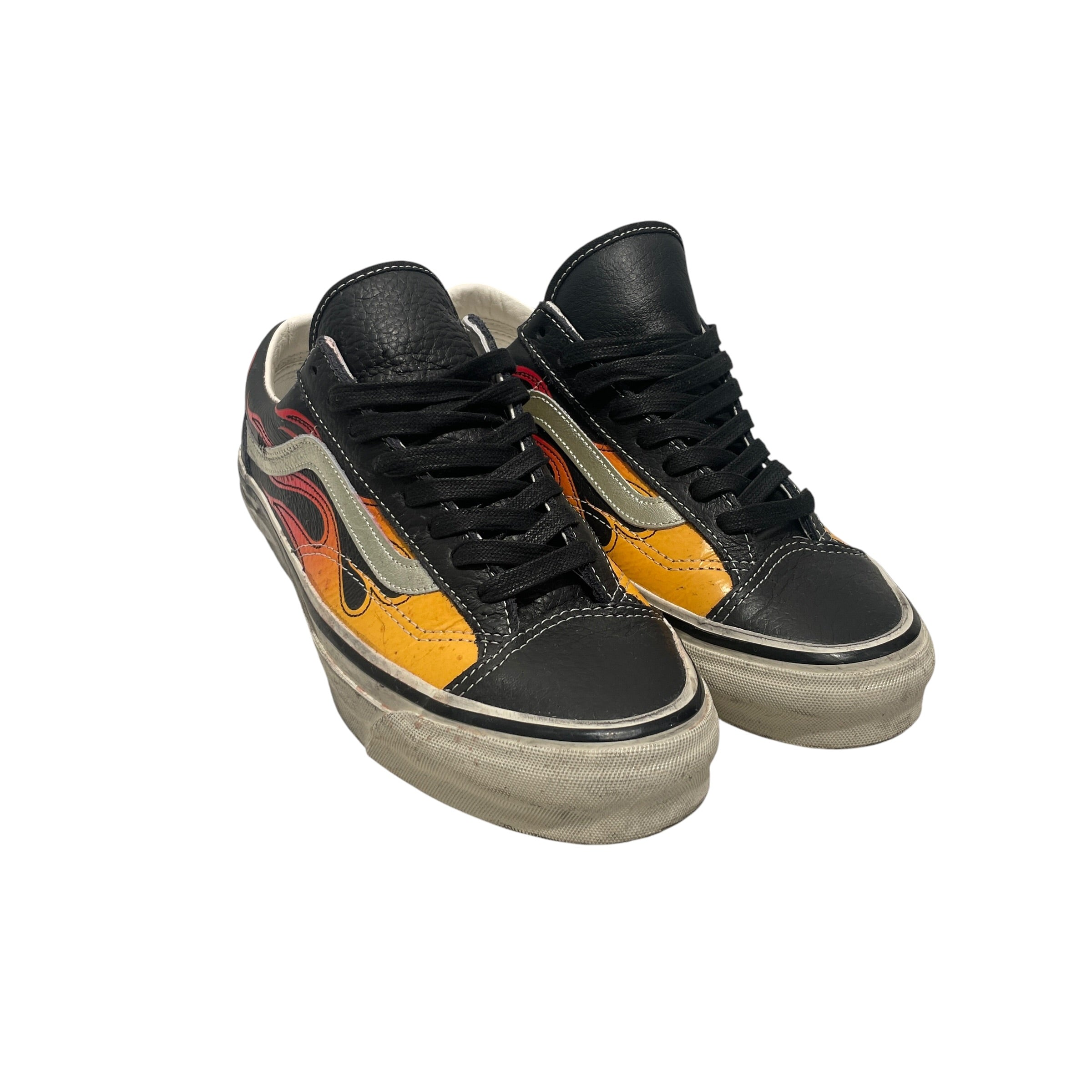 VANS/Low-Sneakers/US 8.5/Leather/BLK/VANS ARCHIVE FLAME BLACK view 1