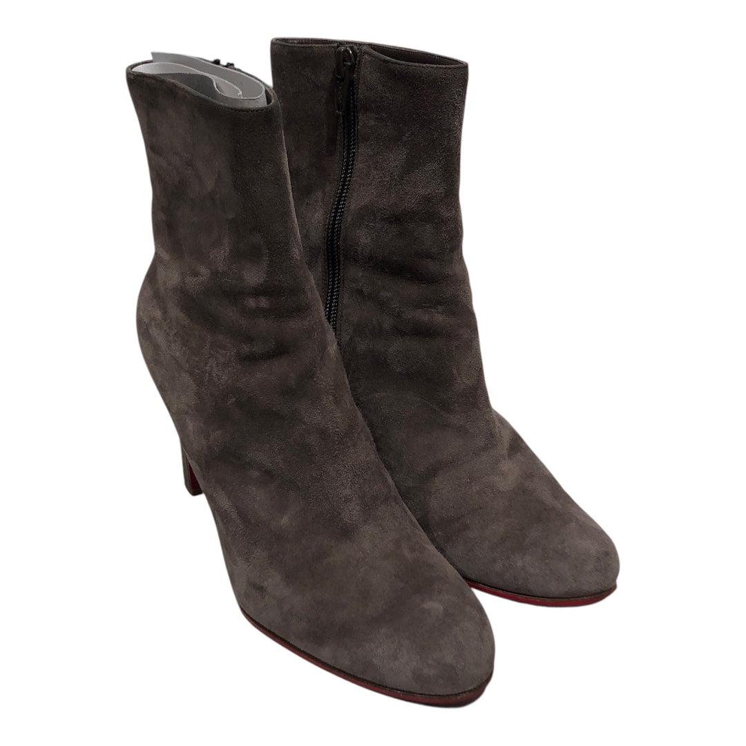 Christian Louboutin/Ankle Boots/EU 37/Suede/BRW/Side Zip/MISS TACK BOOTY 85A view 1