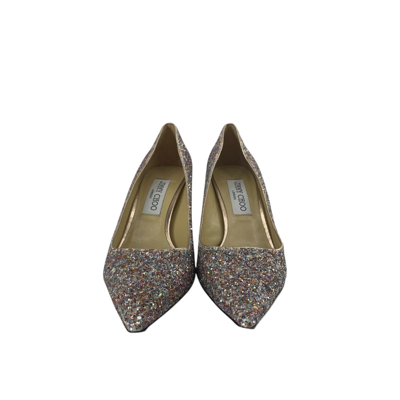 JIMMY CHOO/Heels/EU 36/Glitter/MLT/SMALL HEEL RAINBOW GLITTER
