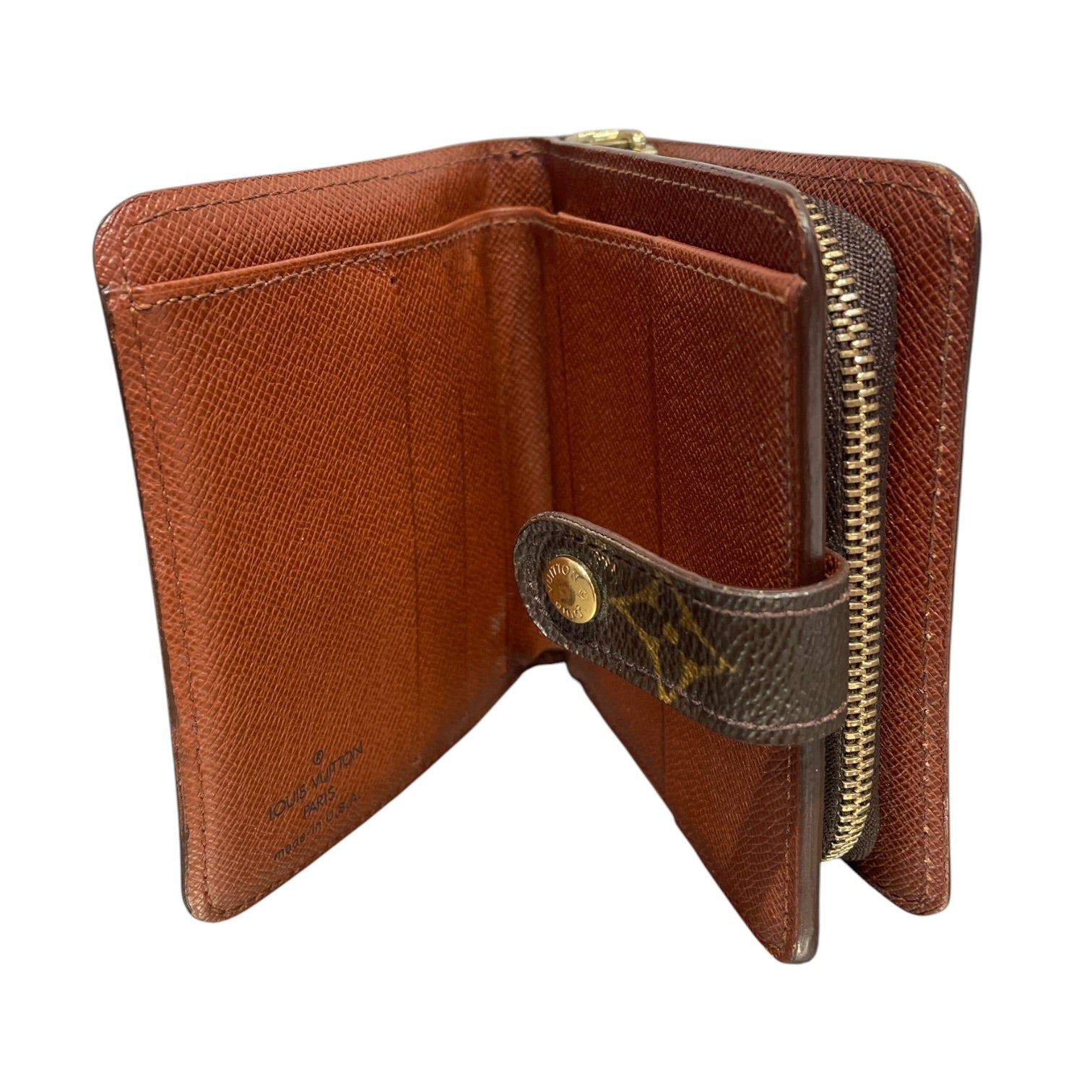 LOUIS VUITTON/Bifold Wallet/Monogram/Leather/BRW/L's/BIFOLD MONOGRAM W ZIPPER view 3