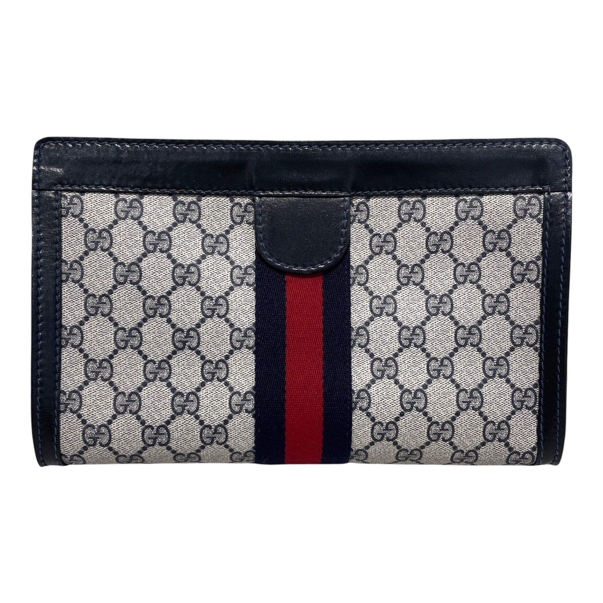 GUCCI/Pouch/Monogram/Leather/NVY/Vintage Ophidia Sherry Line view 1