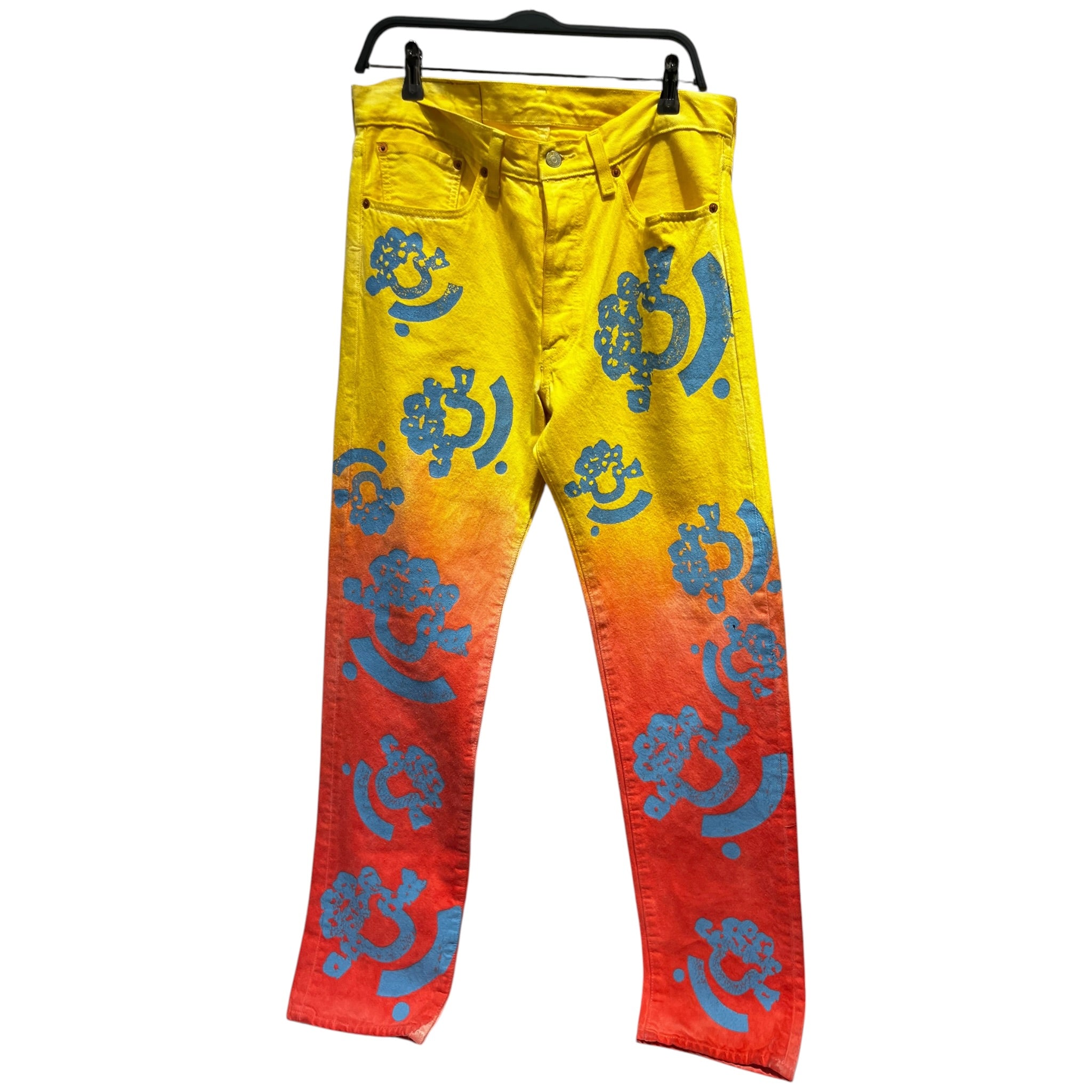 DENIM TEARS/Straight Pants/32/Denim/MLT/Button Fly/All Over Print/DENIM TEARS X BSTROY TEARS view 1