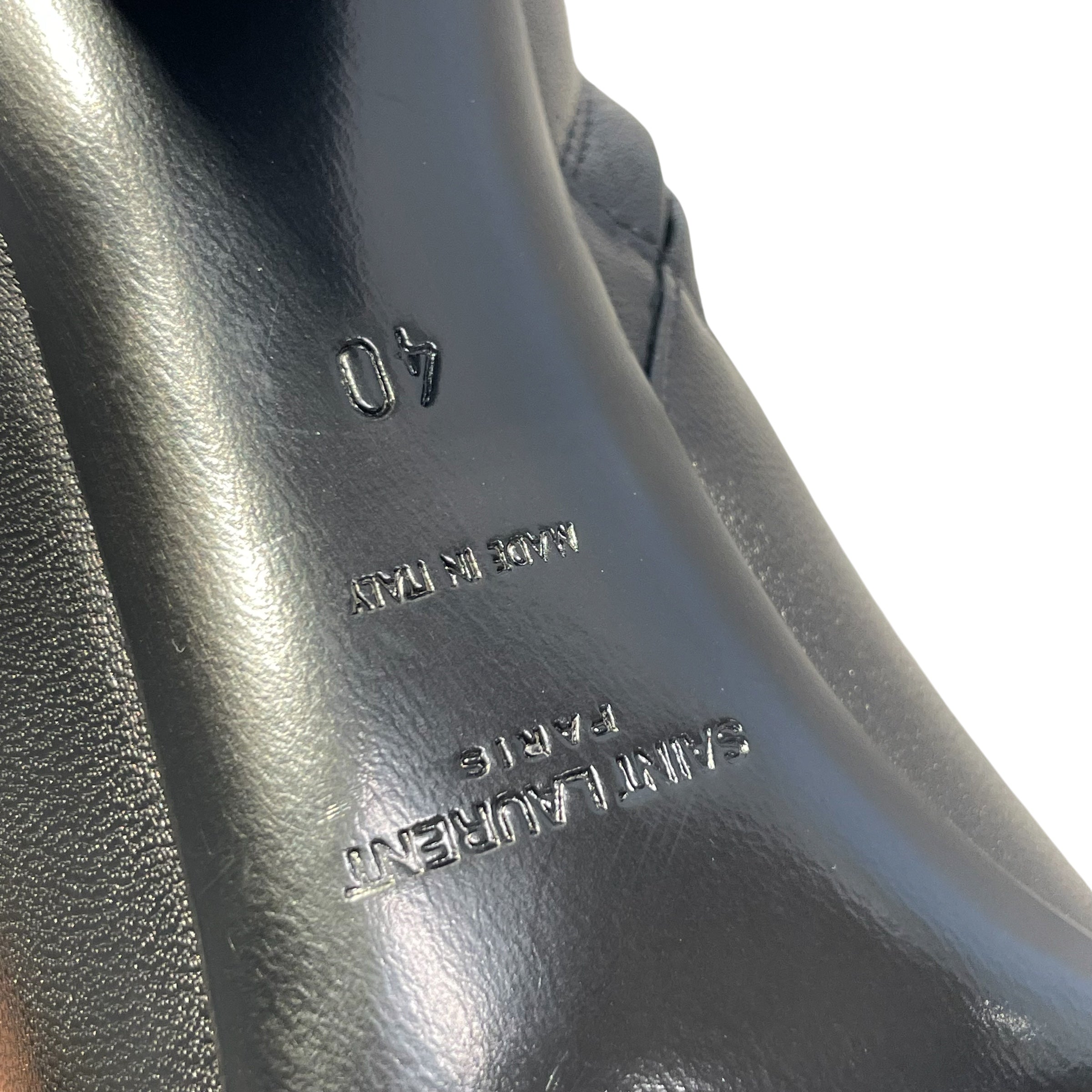 SAINT LAURENT/Heels/EU 40/Nylon/BLK/ysl boot heel view 6