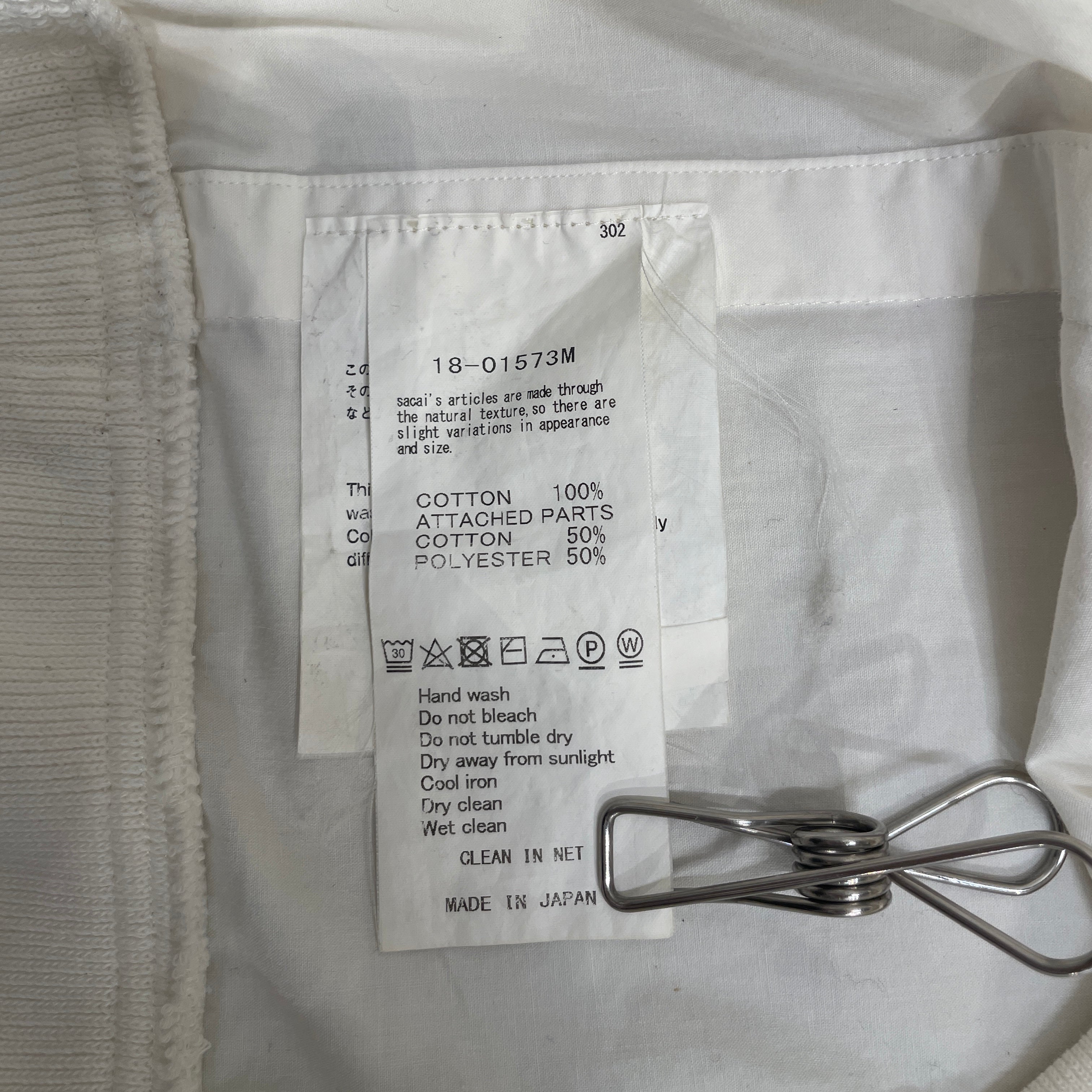 Sacai/Shirt/1/Cotton/WHT/ELASTIC/RIBBED WAIST view 4