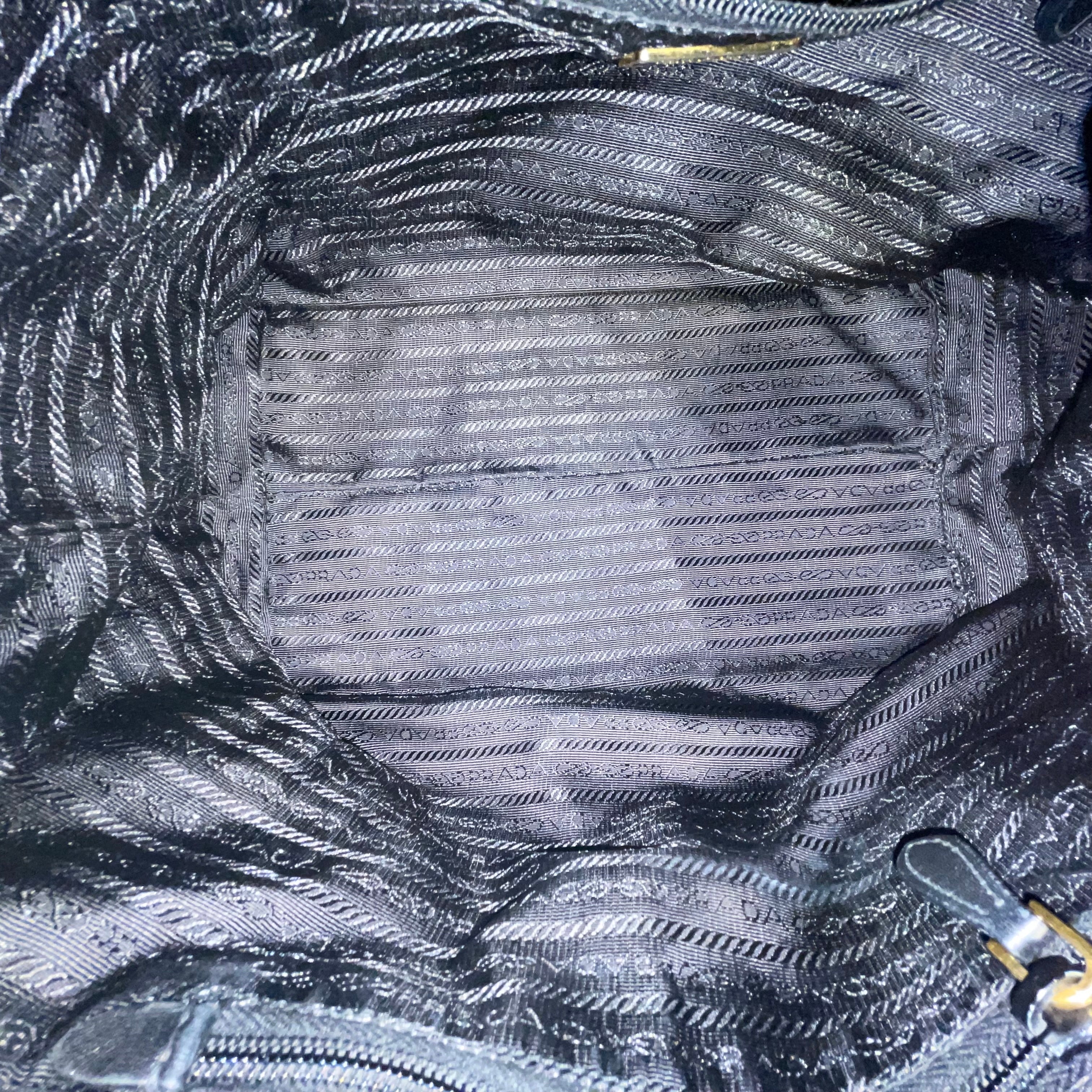 PRADA/Hand Bag/Nylon/BLK/floral view 6