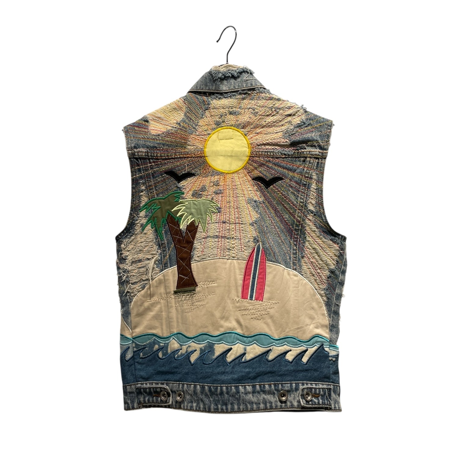 WHO DECIDES WAR/Vest/S/All Over Print/Denim/BLU/ view 2
