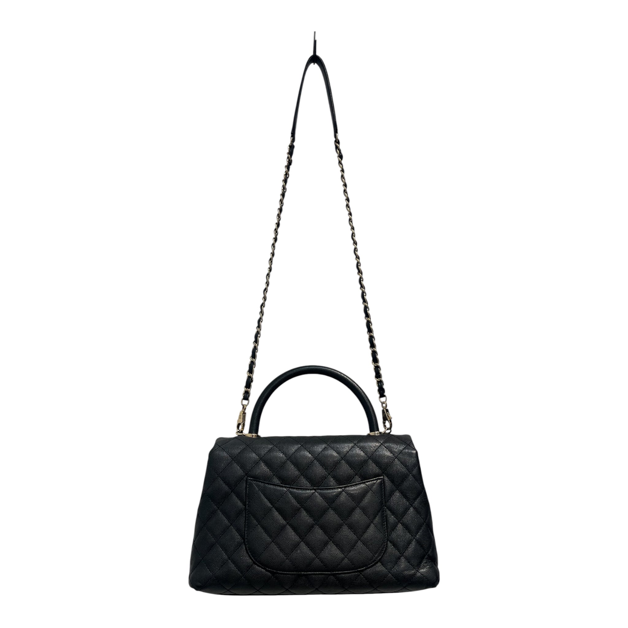 CHANEL/Hand Bag/Leather/BLK/caviar quilted gld hrdwr view 2