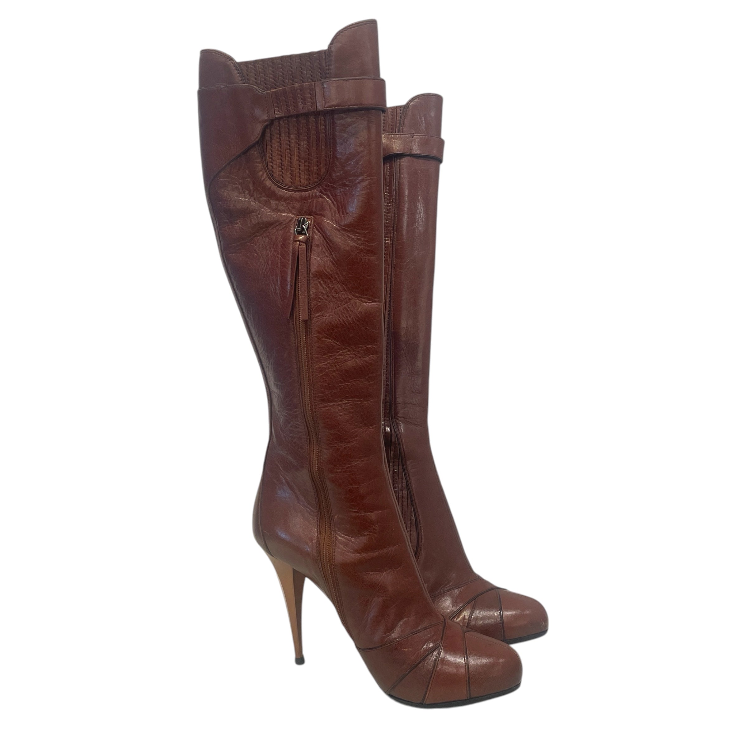 MIU MIU/Long Boots/EU 37.5/Leather/BRW/ view 1