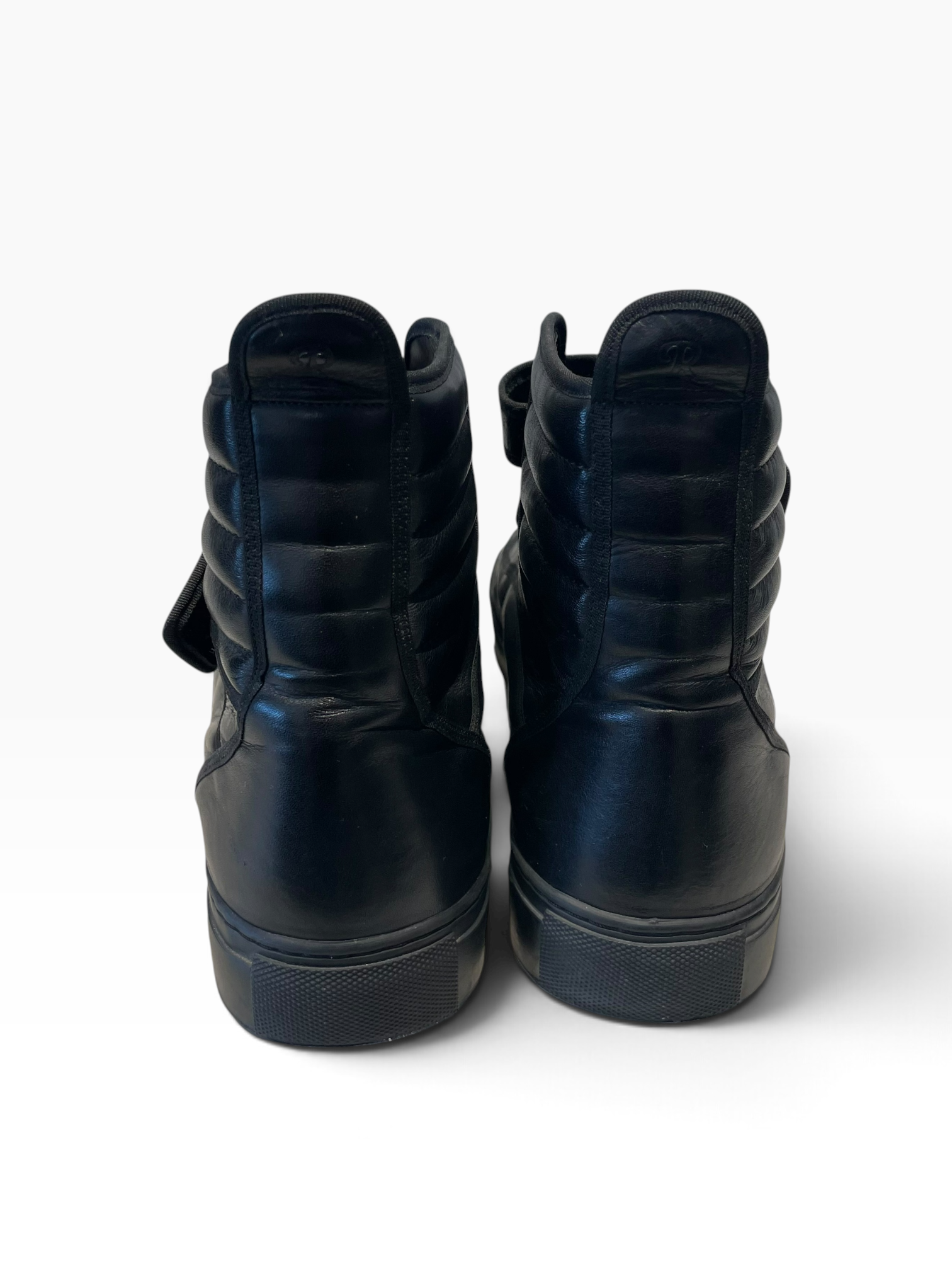 RAF SIMONS/Hi-Sneakers/EU 44/Leather/BLK/Double Flap Velcro Shoe view 4