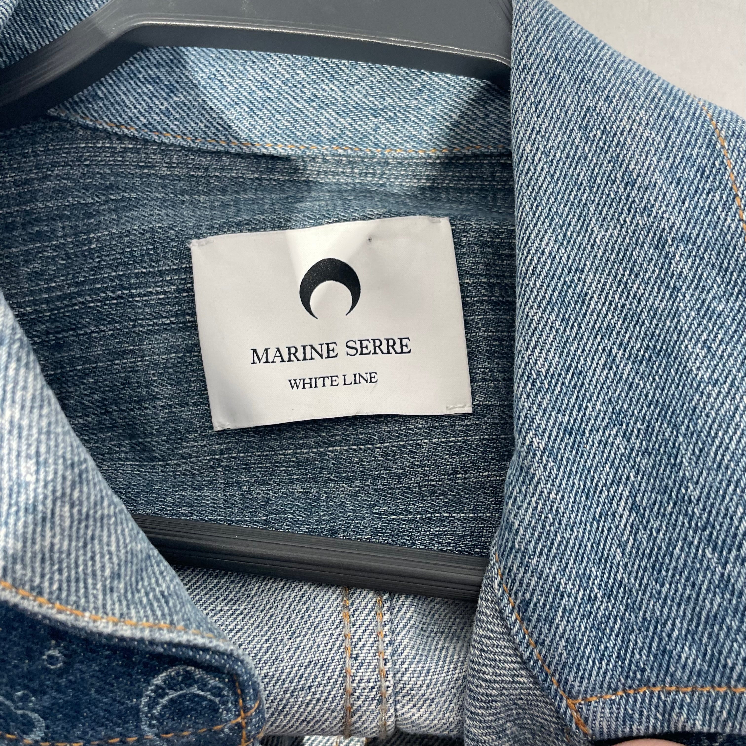 MARINE SERRE/LS Shirt/M/Cotton/BLU/Monogram/marine serre white line shirt view 3