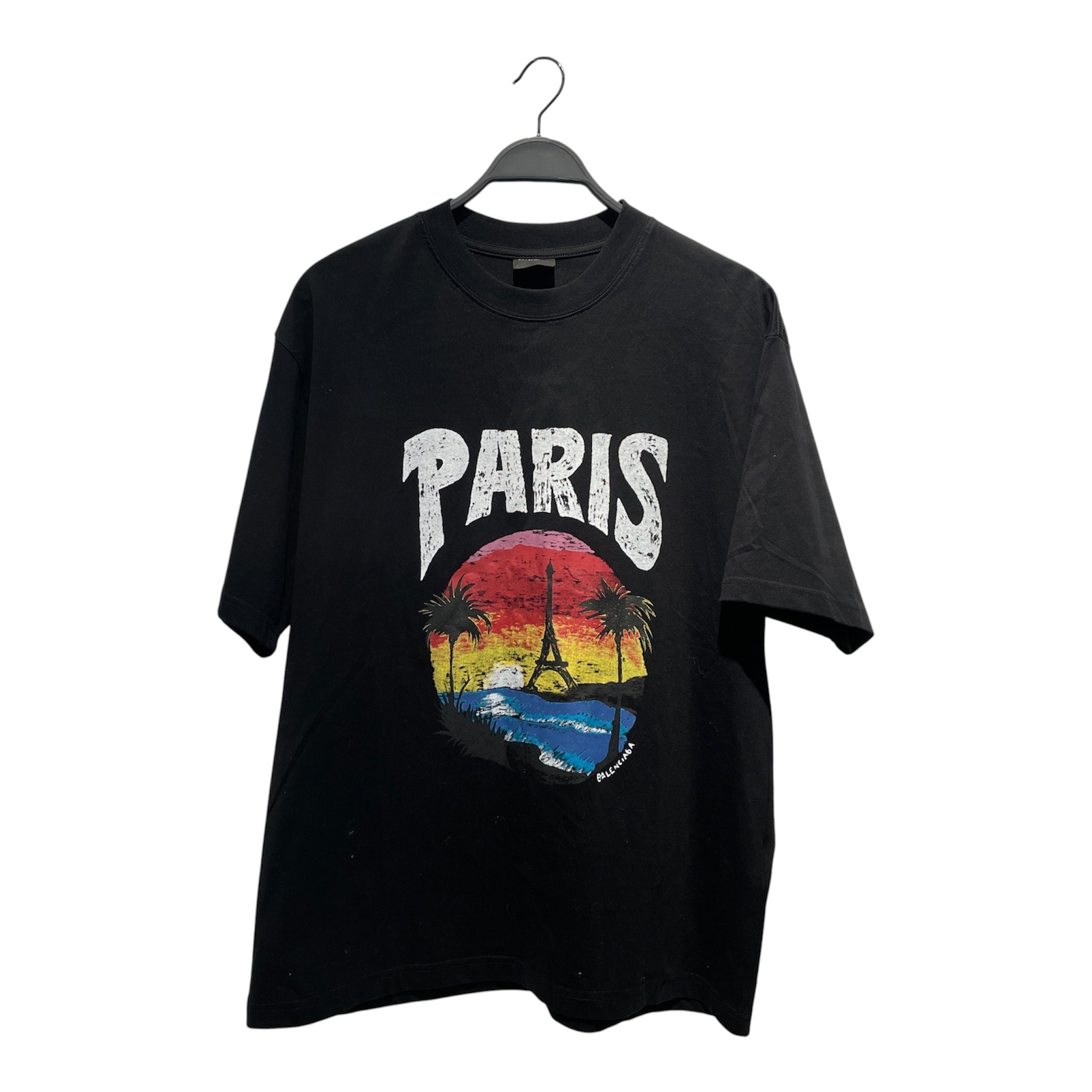 BALENCIAGA/T-Shirt/M/Cotton/BLK/Graphic/ view 1