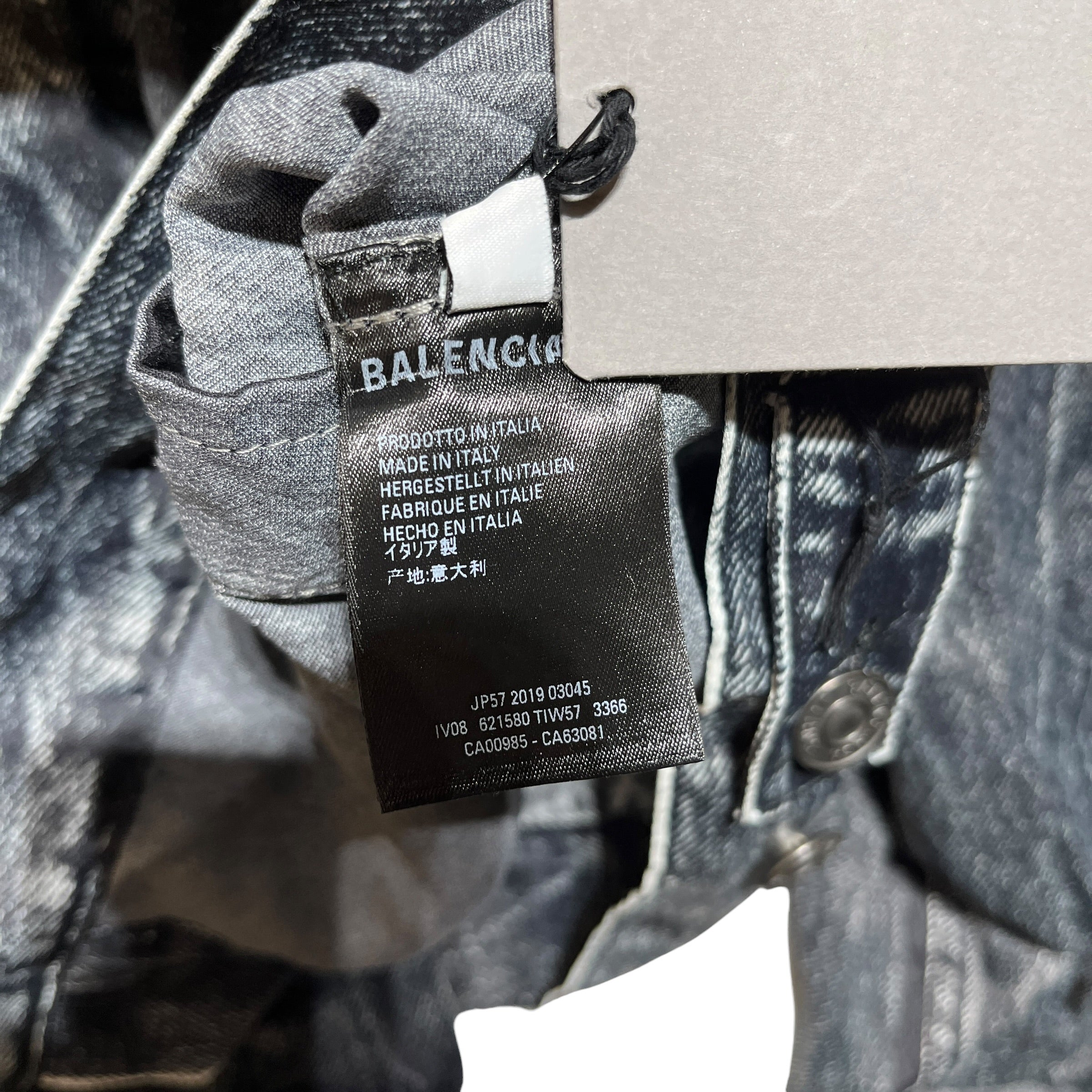 BALENCIAGA/LS Shirt/M/Polyester/GRY/trompe l'oeil denim print view 5