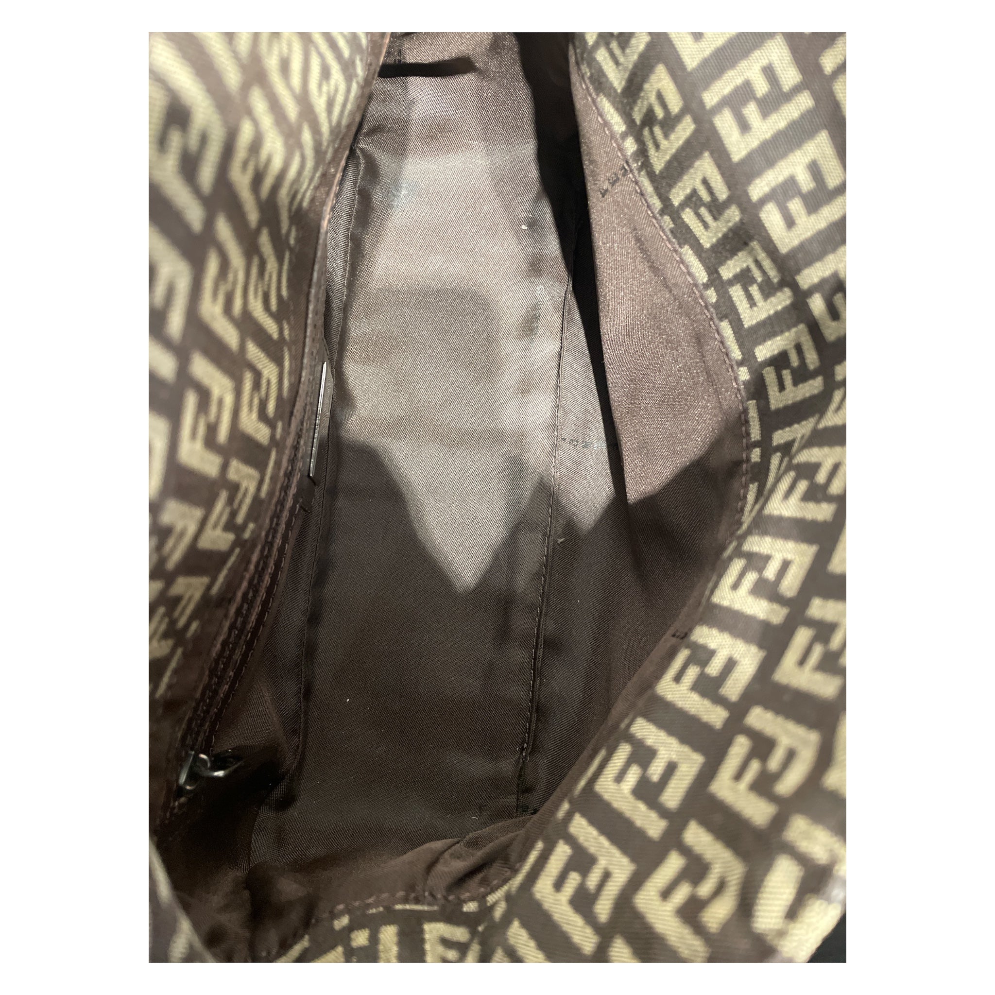 FENDI/Hand Bag/Monogram/Cotton/BRW/Double Flap Baguette view 3
