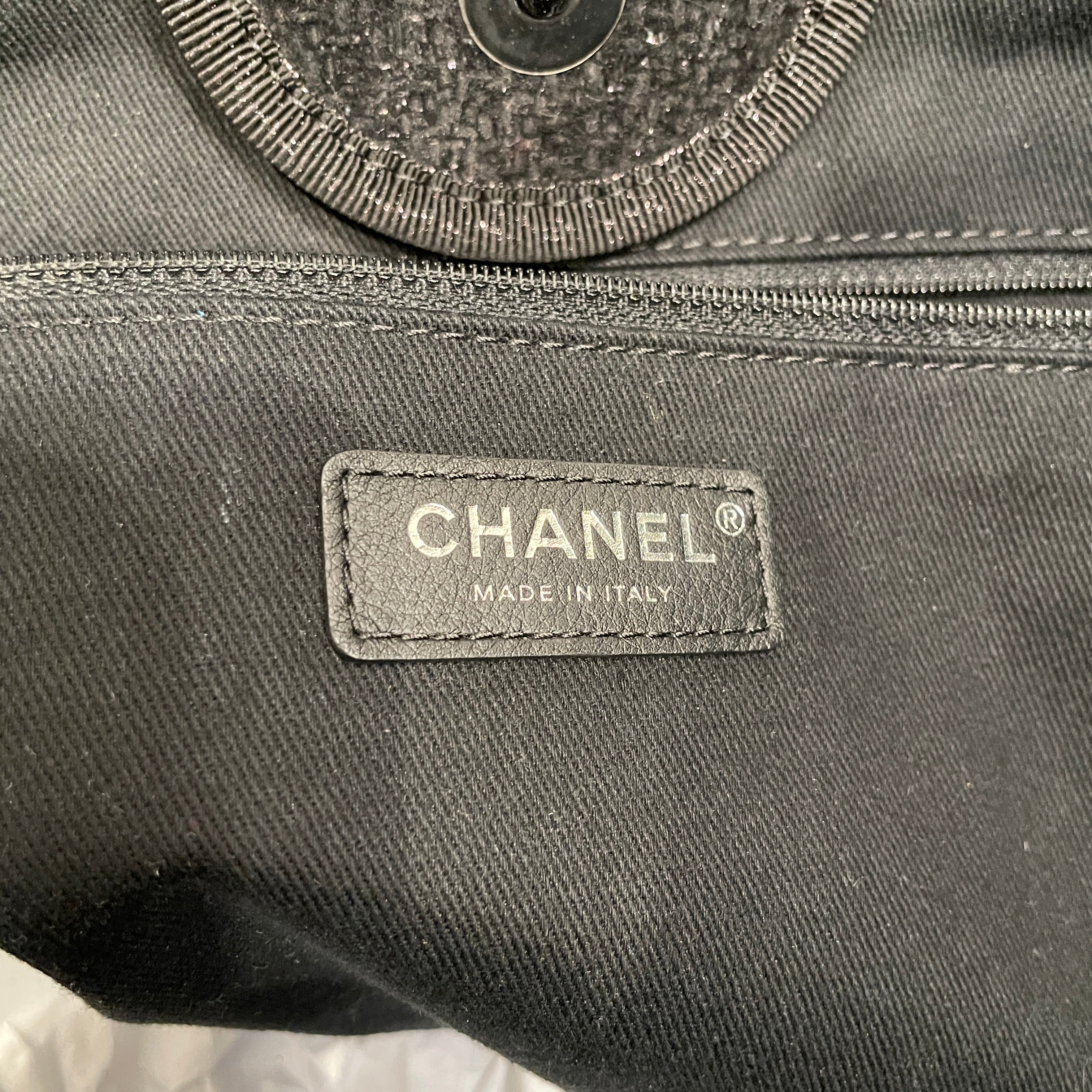 CHANEL/Tote Bag/BLK/Deauville Tweed w/ Pin view 4