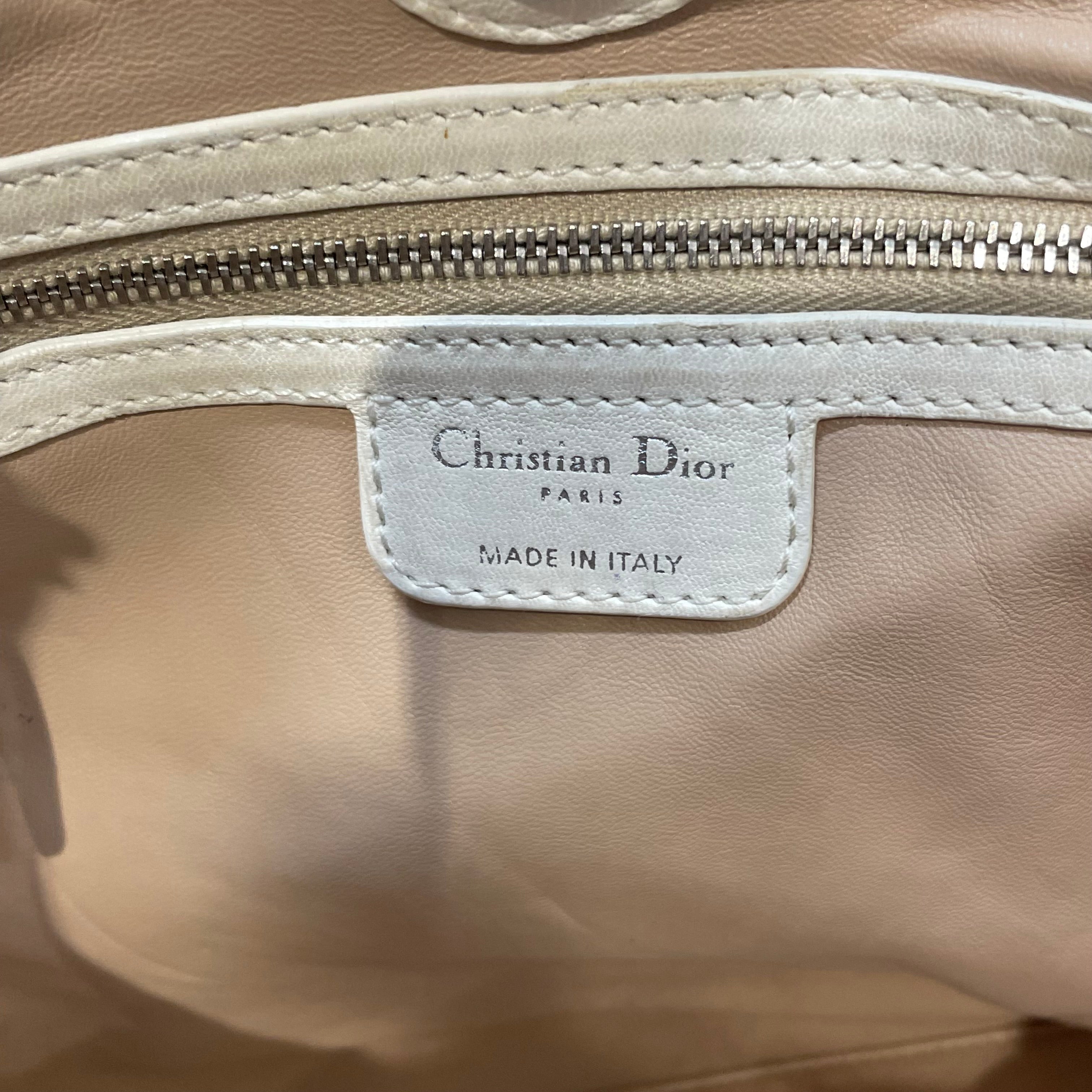 Christian Dior/Hand Bag/Stripe/Leather/CRM/Lady Dior Woven view 5