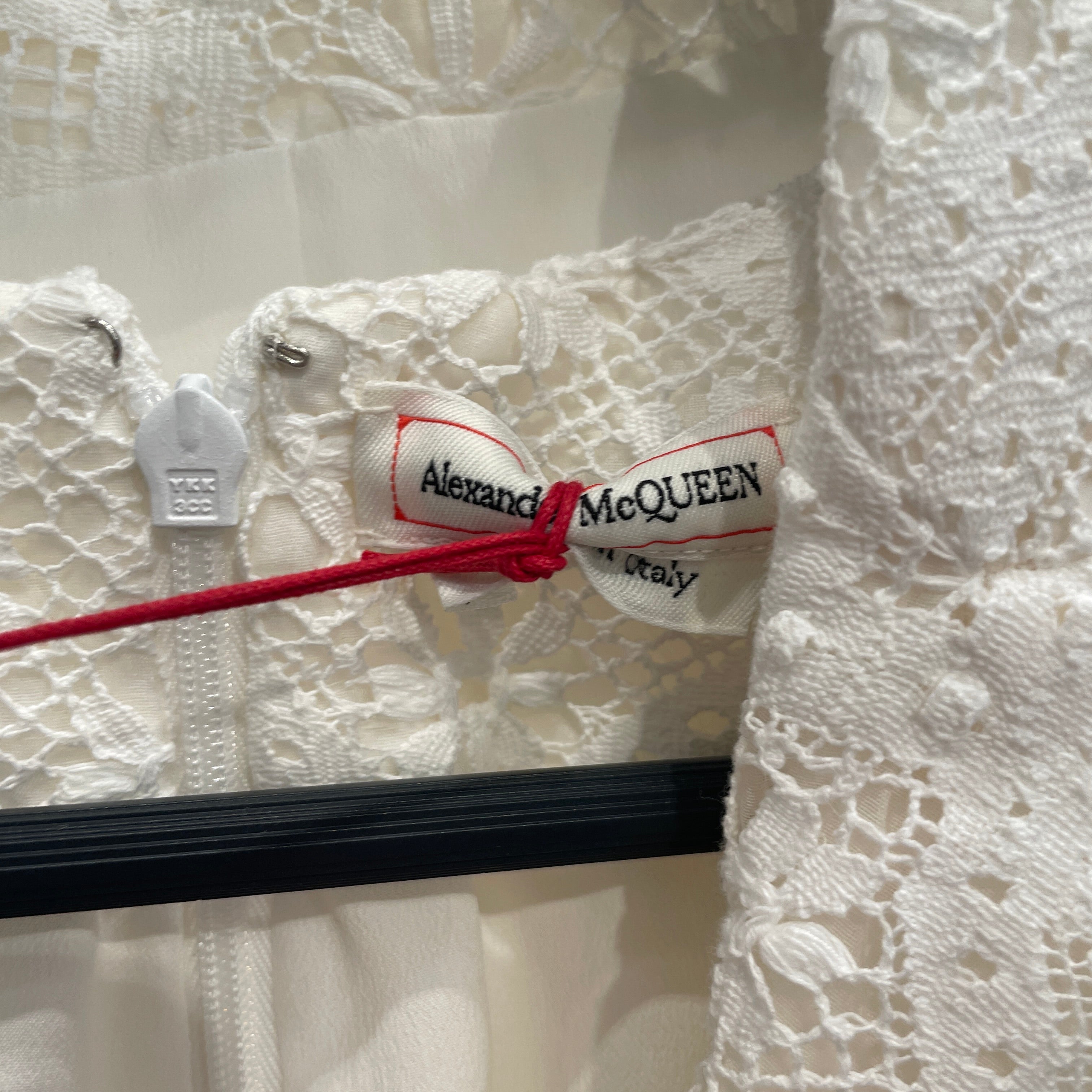 Alexander McQueen/SL Dress/Cotton/WHT/LACE DRESS W/ VEST view 3