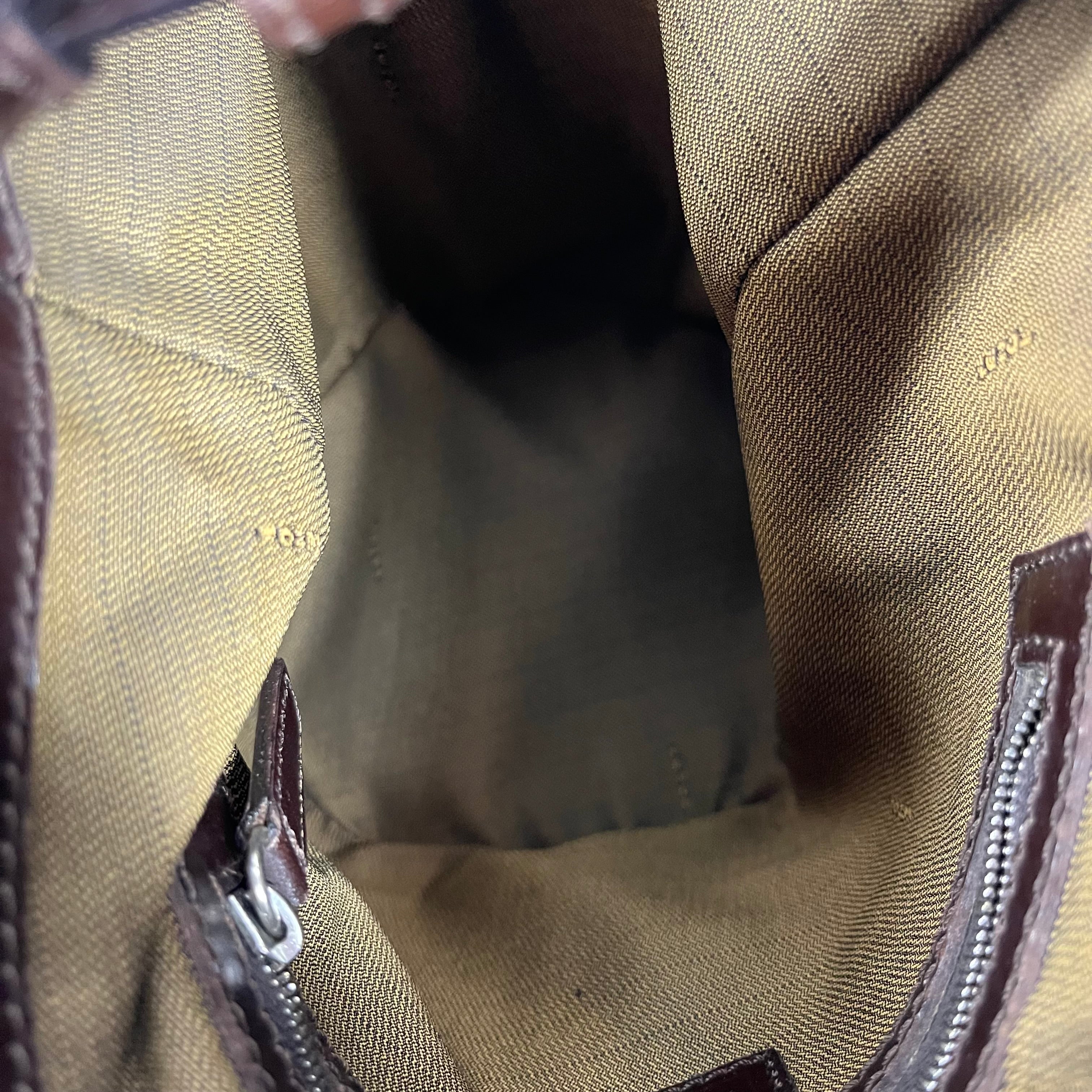 FENDI/Hand Bag/Monogram/Cotton/BRW/Leather Trim Bucket Bag view 4