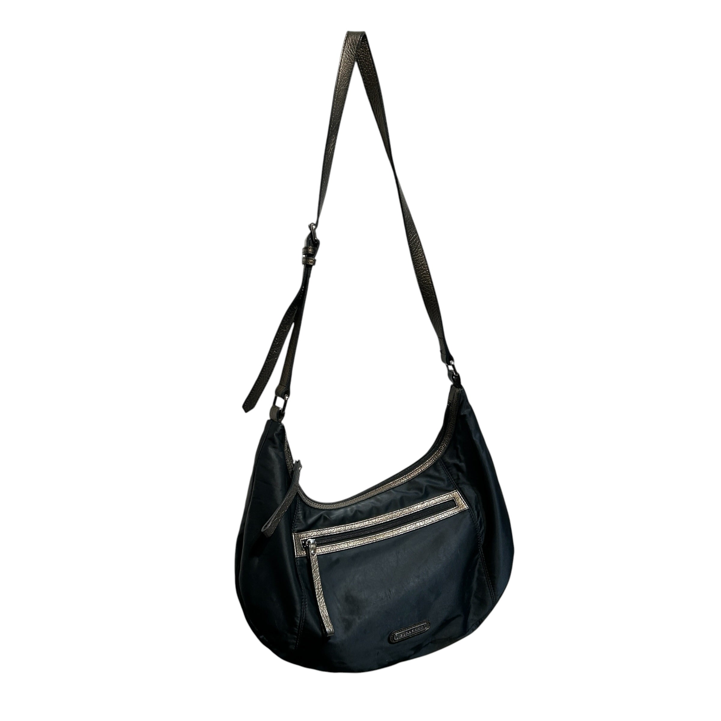 BURBERRY/Hand Bag/Nylon/BLK/hobo metallic trim view 5