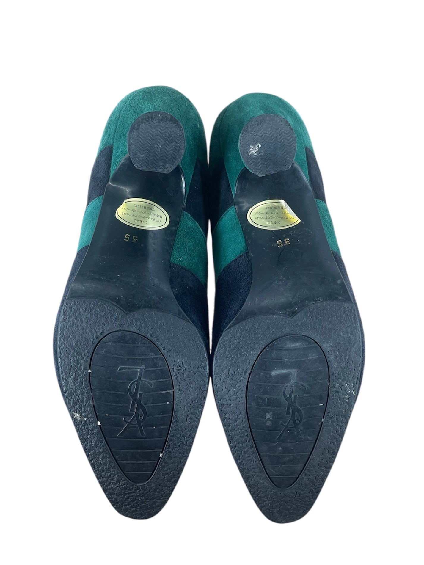 SAINT LAURENT/Heels/EU 35/NVY/GREEN NAVY view 3