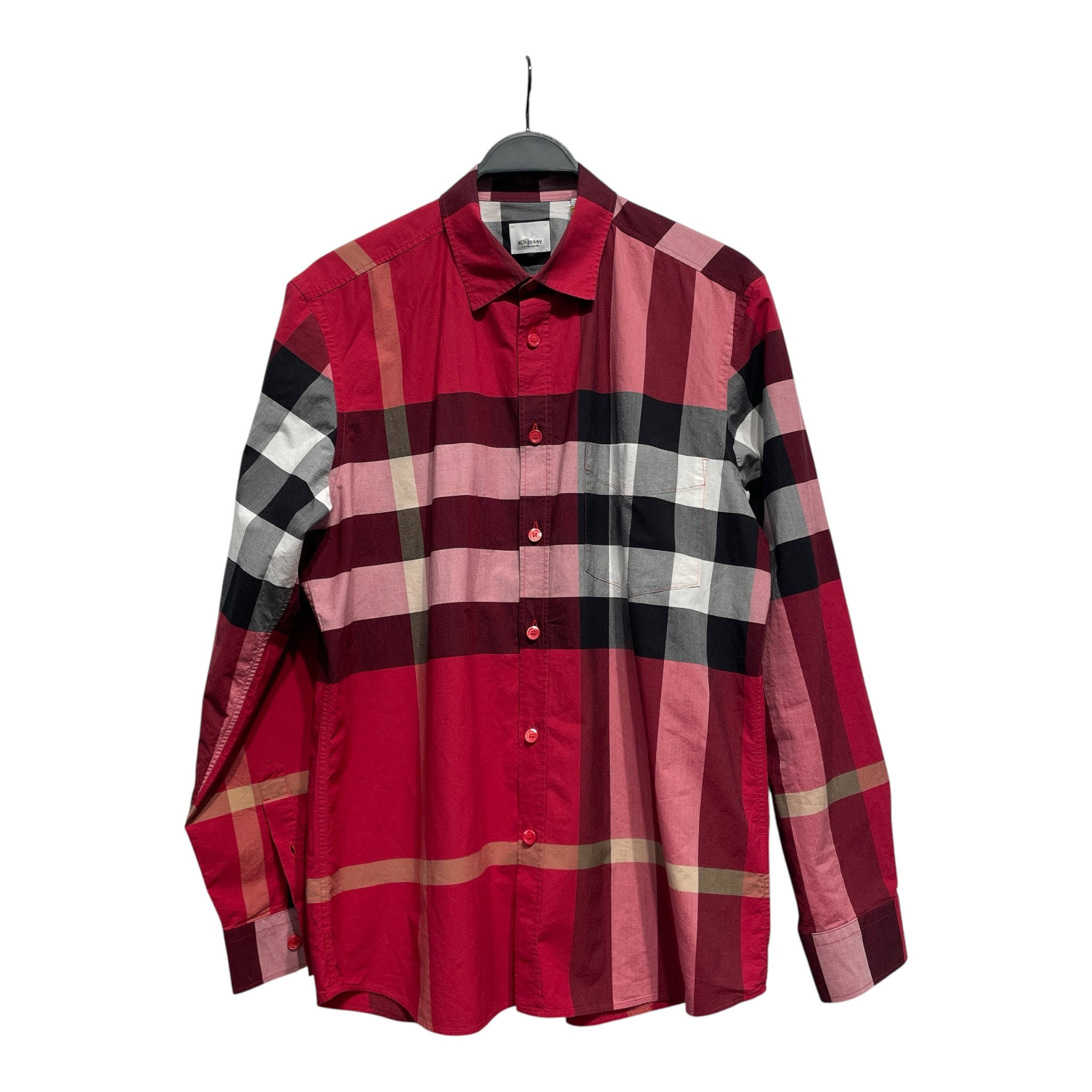 BURBERRY LONDON/LS Shirt/XL/Cotton/RED/Plaid/black & red plaid ls view 1